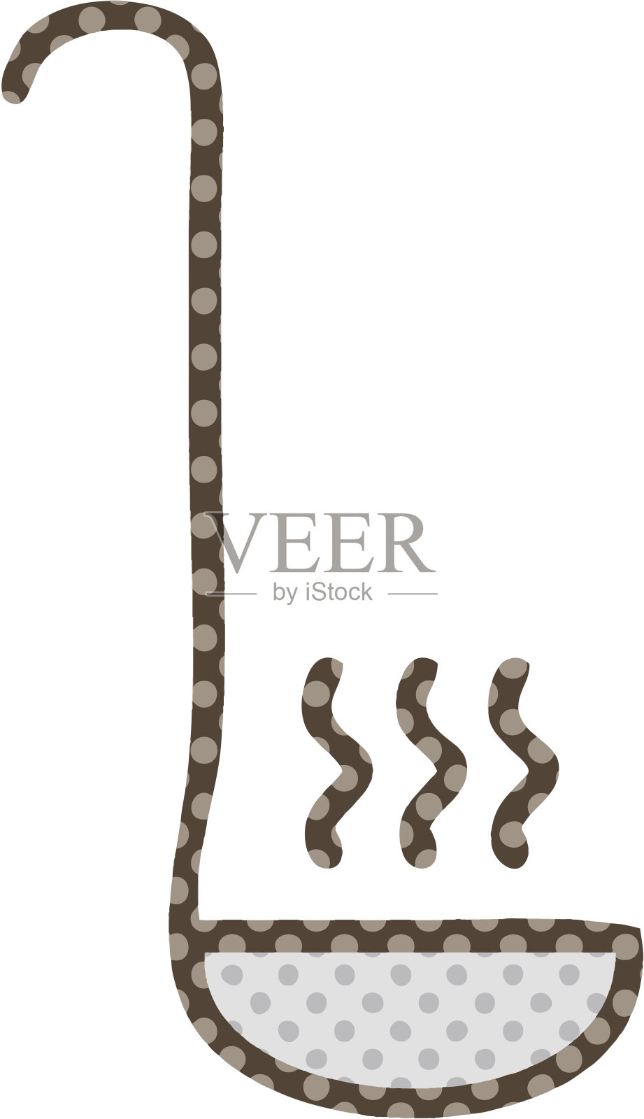 漫画书风格的厨房长柄勺漫画插画图片素材