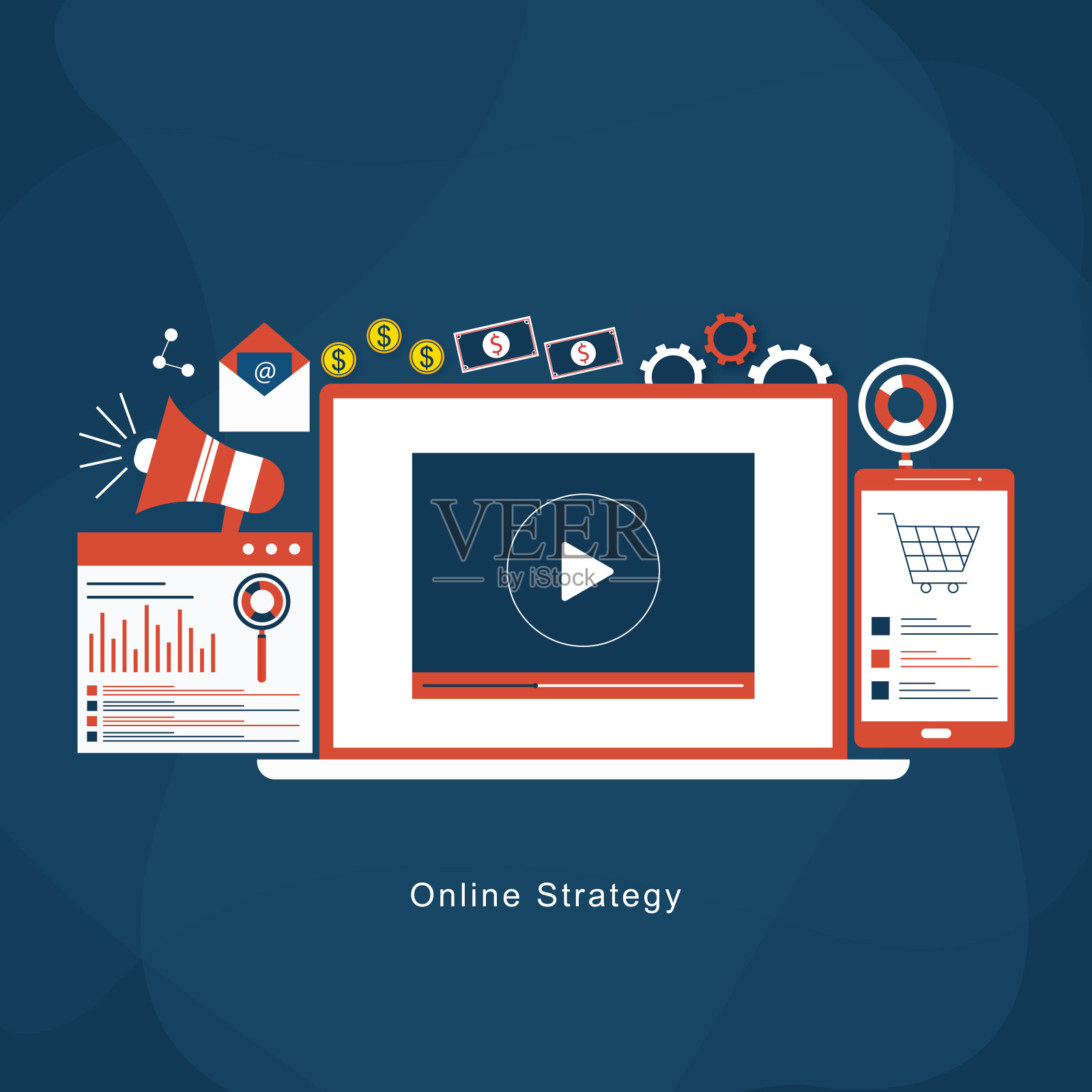 在线策略插画图片素材