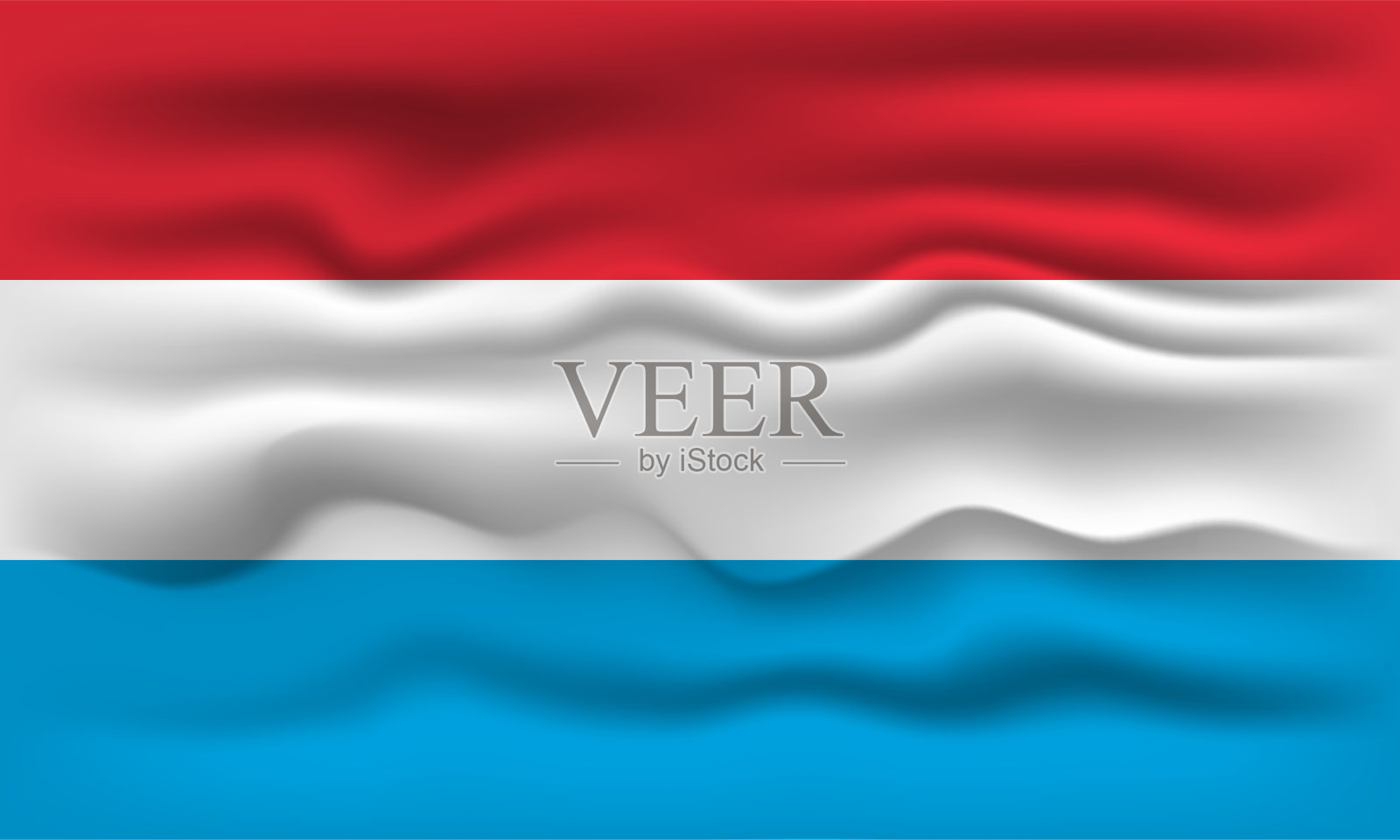 挥舞着卢森堡国旗。矢量插图。插画图片素材