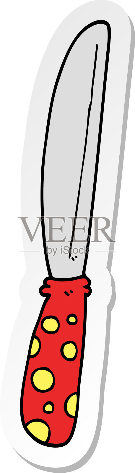 卡通刀的贴纸插画图片素材