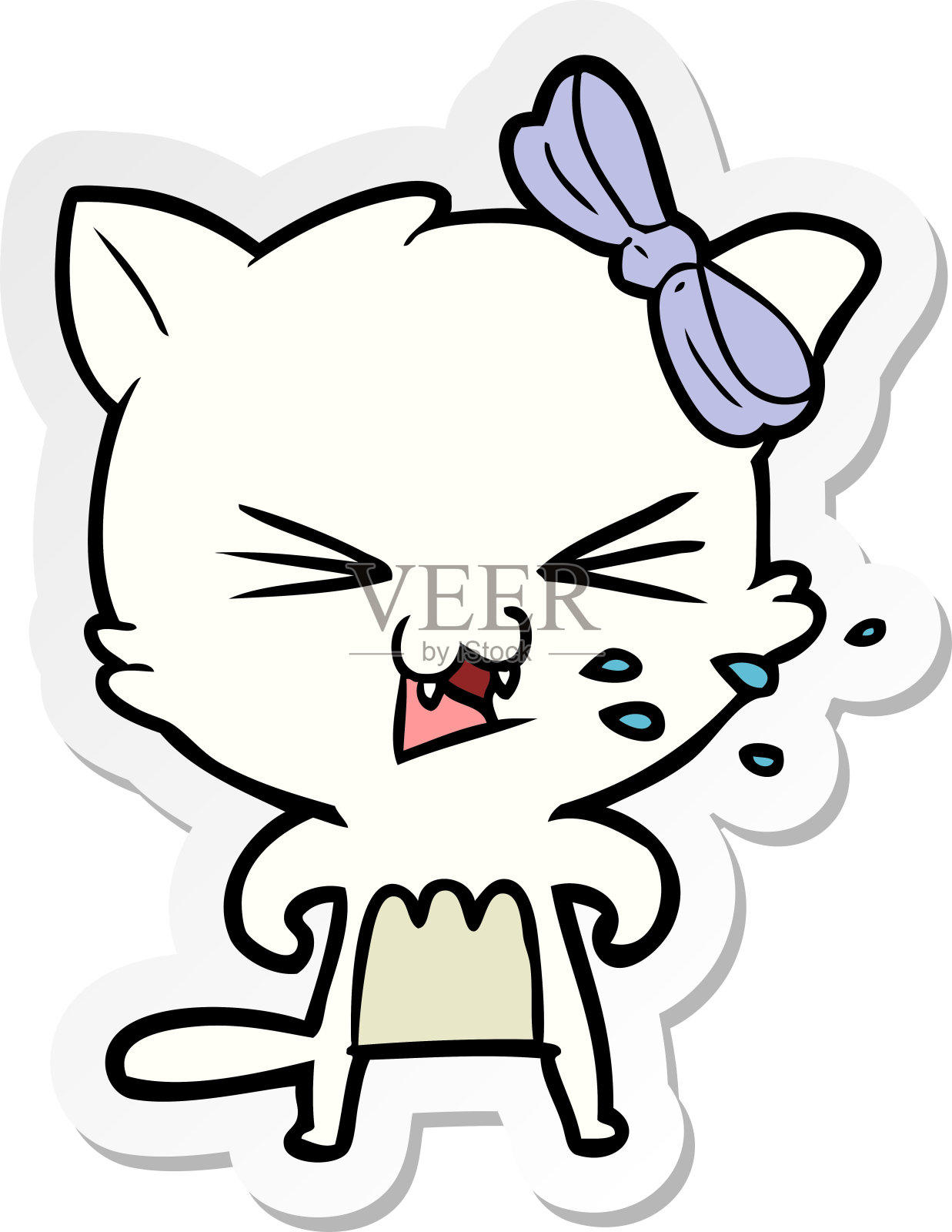 卡通猫的贴纸设计元素图片