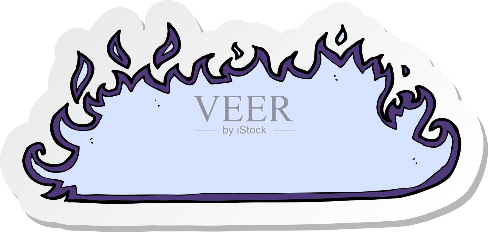 贴纸的卡通幽灵火灾边界插画图片素材