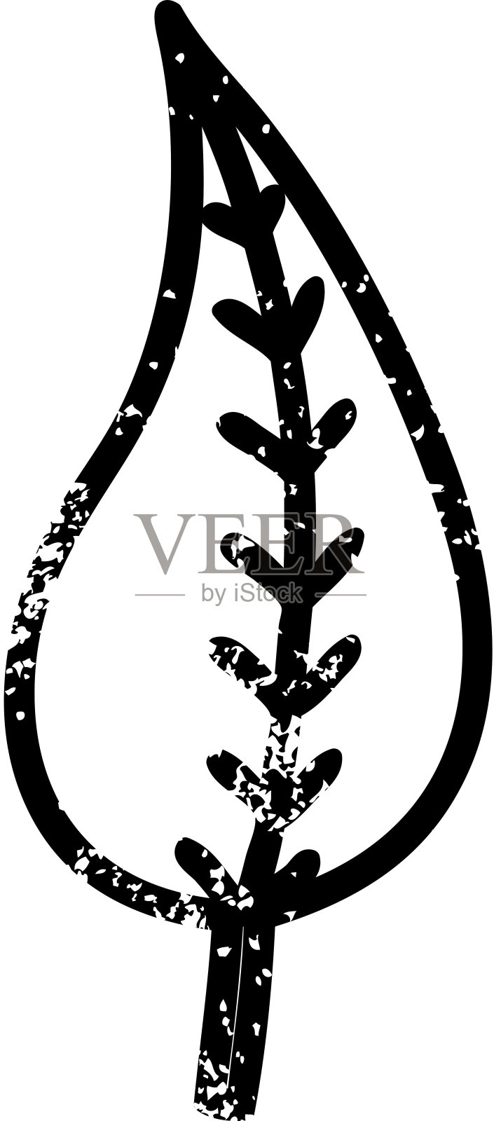 天然叶子心疼图标符号插画图片素材