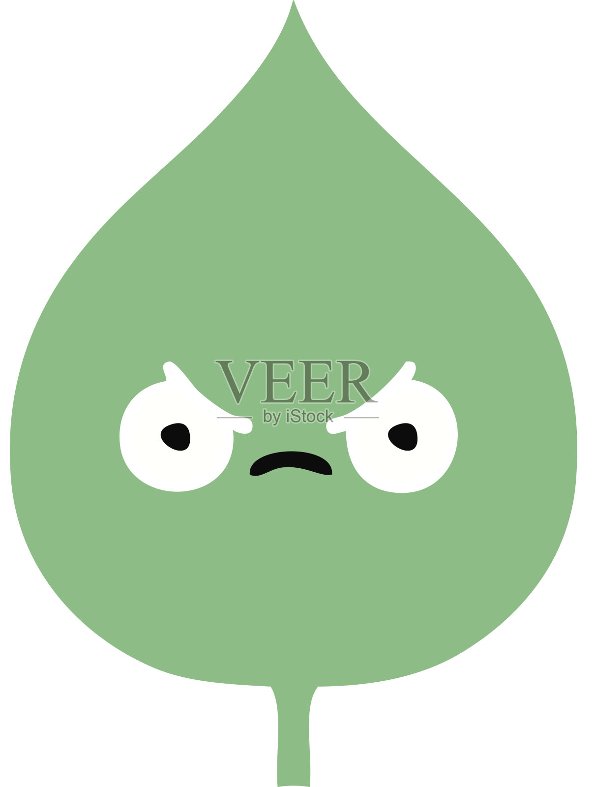 平面色彩复古卡通的一个表现叶子插画图片素材