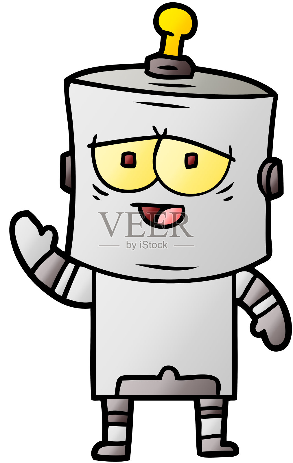 卡通机器人插画图片素材