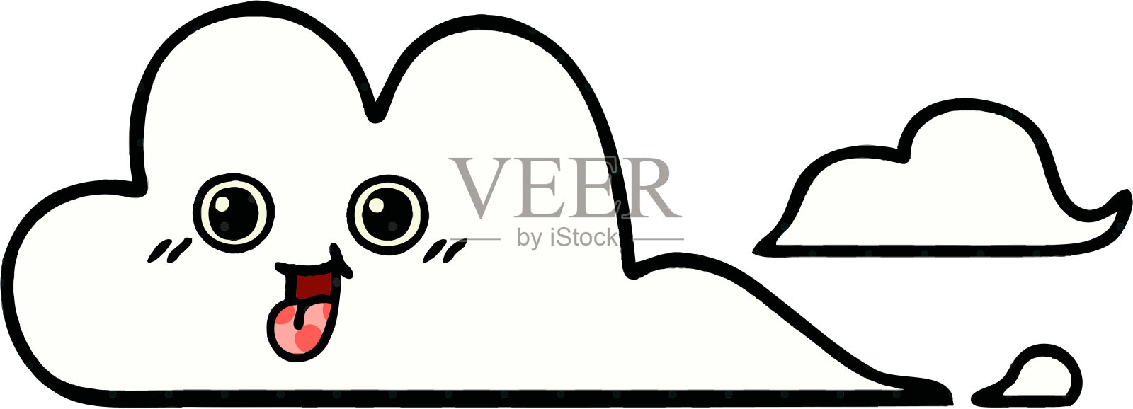 漫画书风格的卡通一云插画图片素材