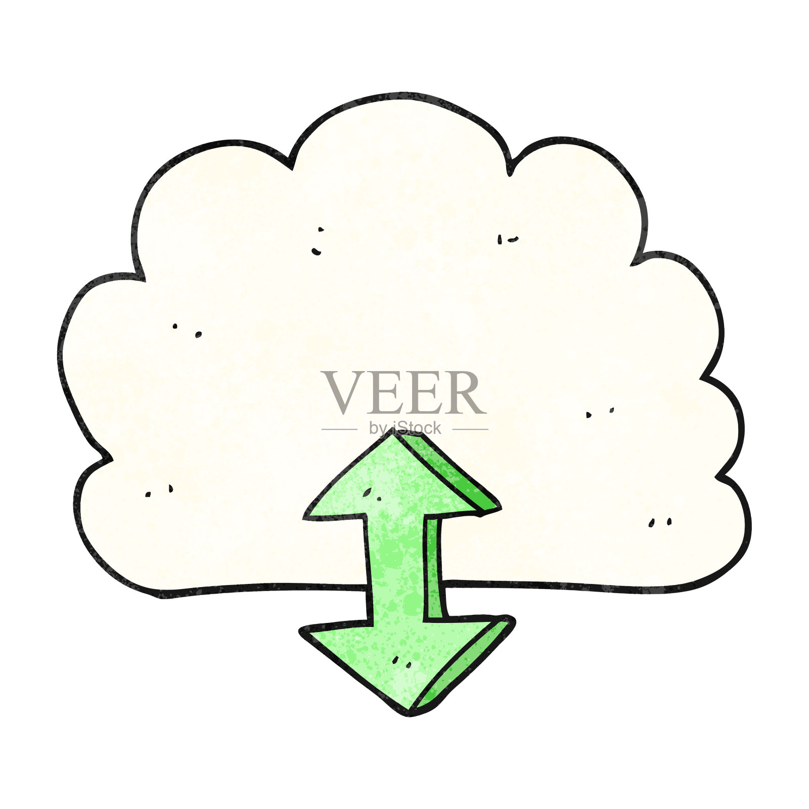 手绘纹理卡通数字云插画图片素材
