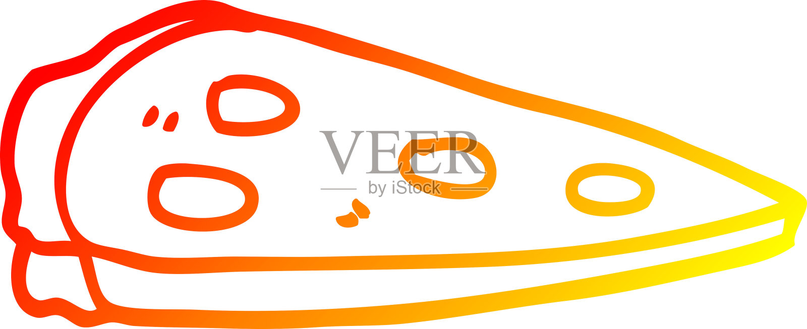 温暖的梯度线绘制卡通披萨插画图片素材