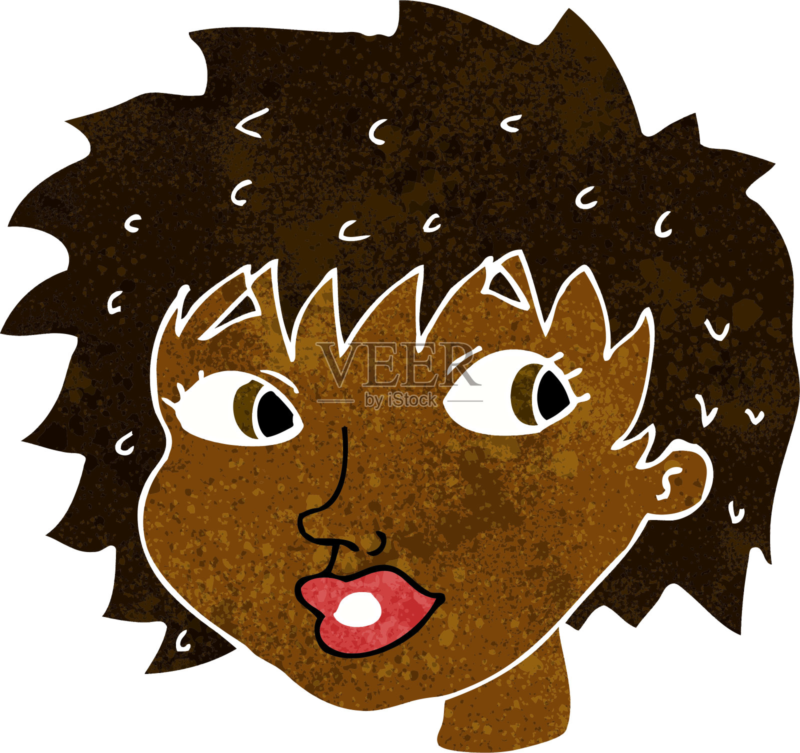 惊奇的卡通女人插画图片素材