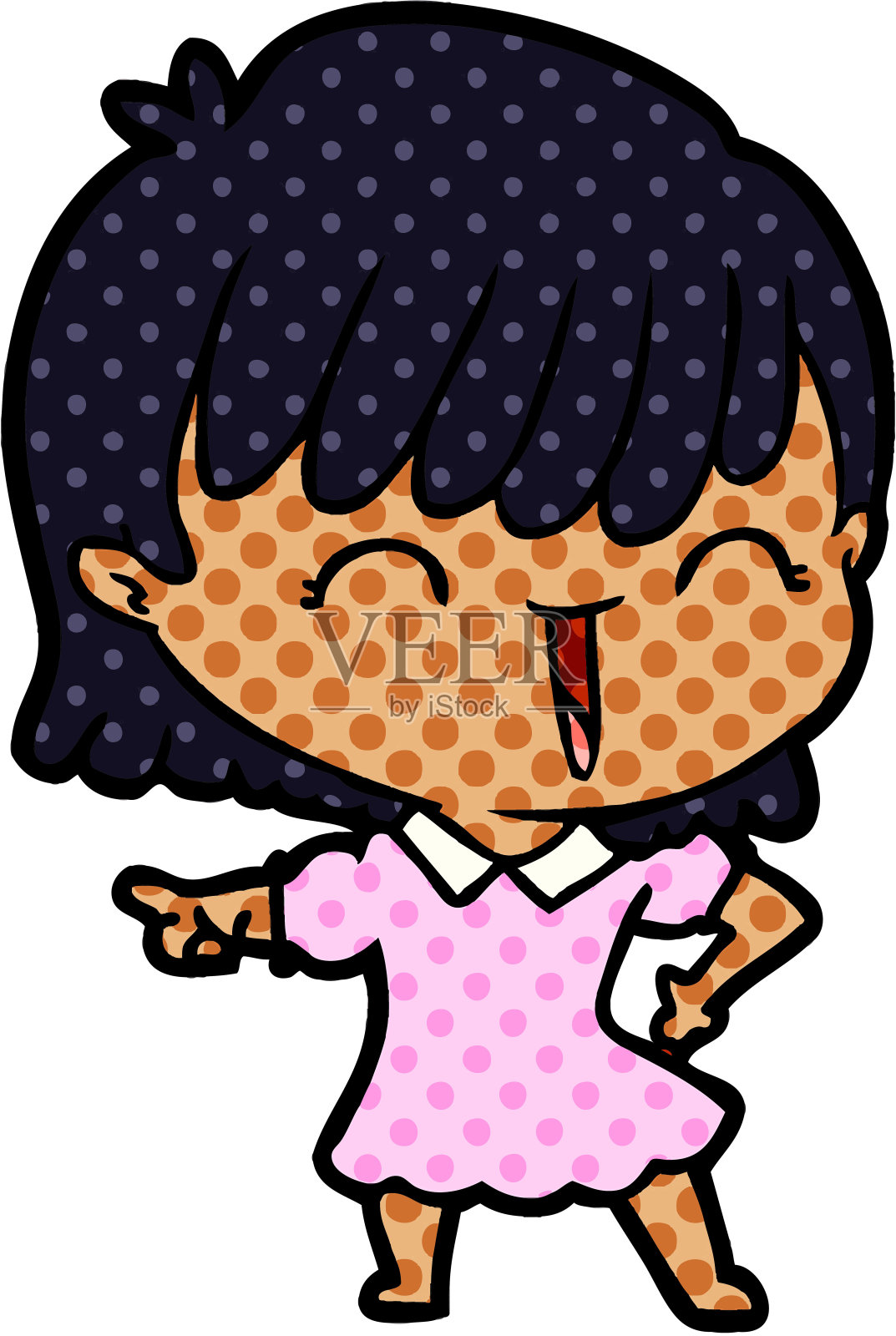 卡通的女人插画图片素材