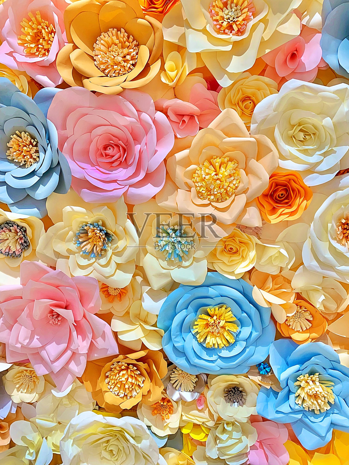 彩色纸花背景照片摄影图片