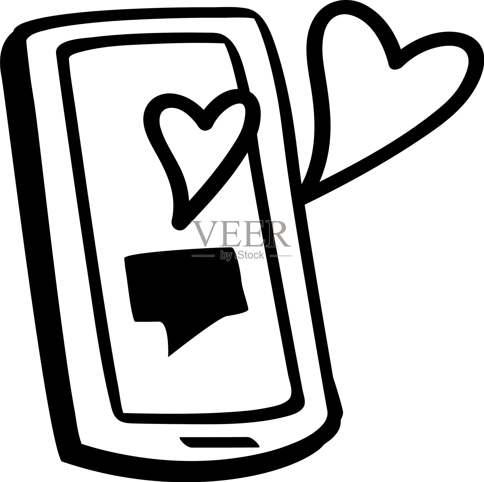 电话聊爱情情人节设计元素图片