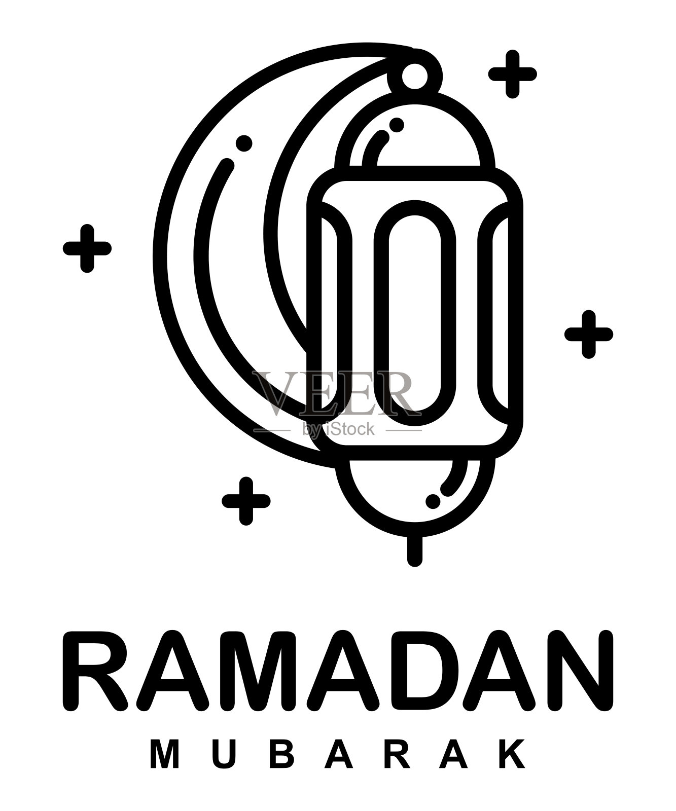 斋月的标志。伊斯兰灯笼简单的平面标志矢量插图。灯笼标志矢量插画图片素材