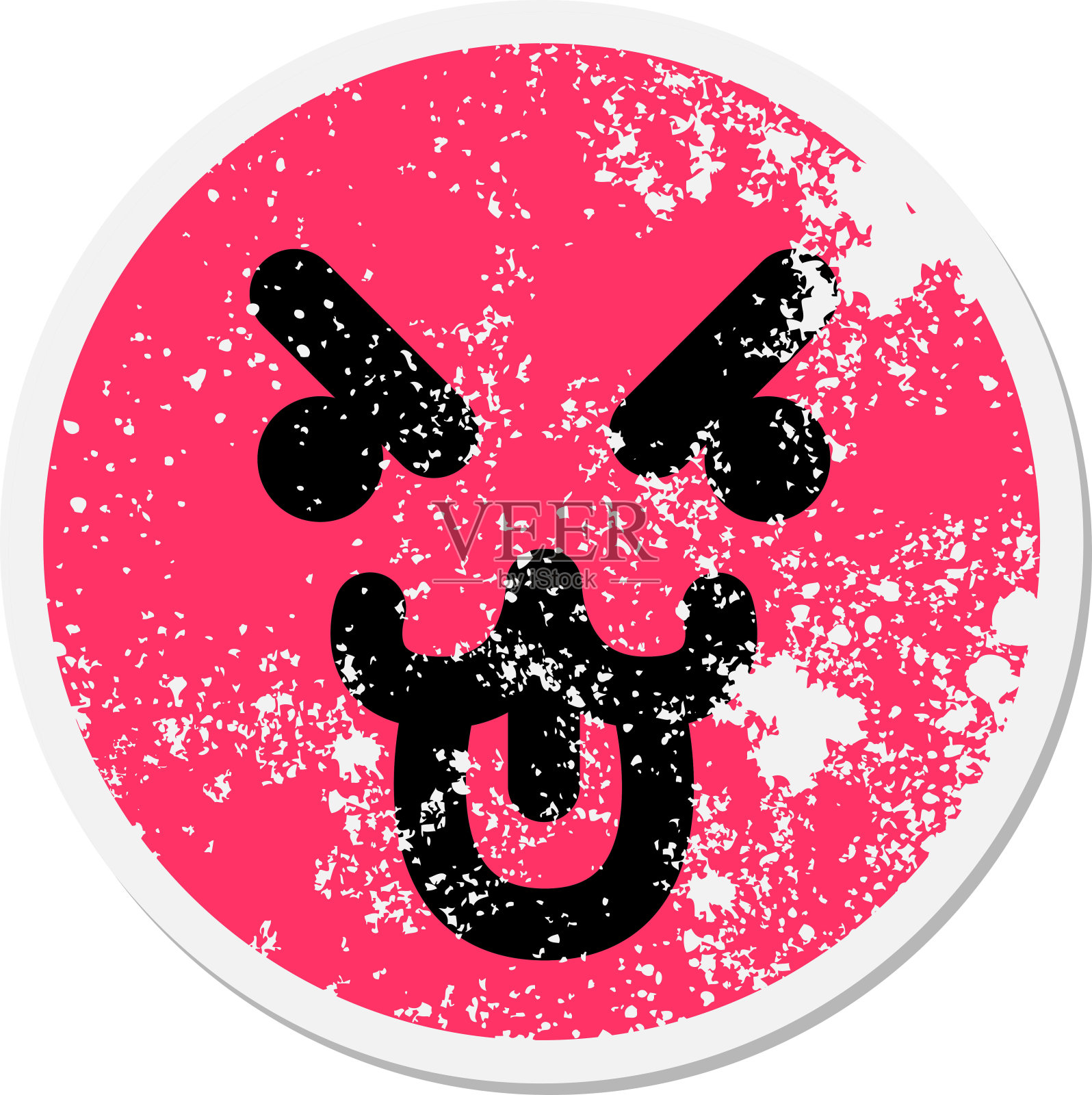 简单的意思是猫脸圆插画图片素材