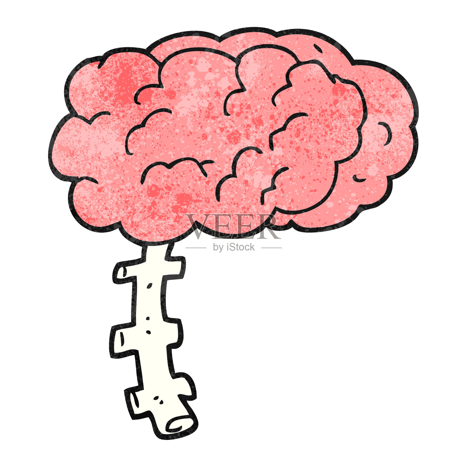 徒手纹理卡通大脑插画图片素材