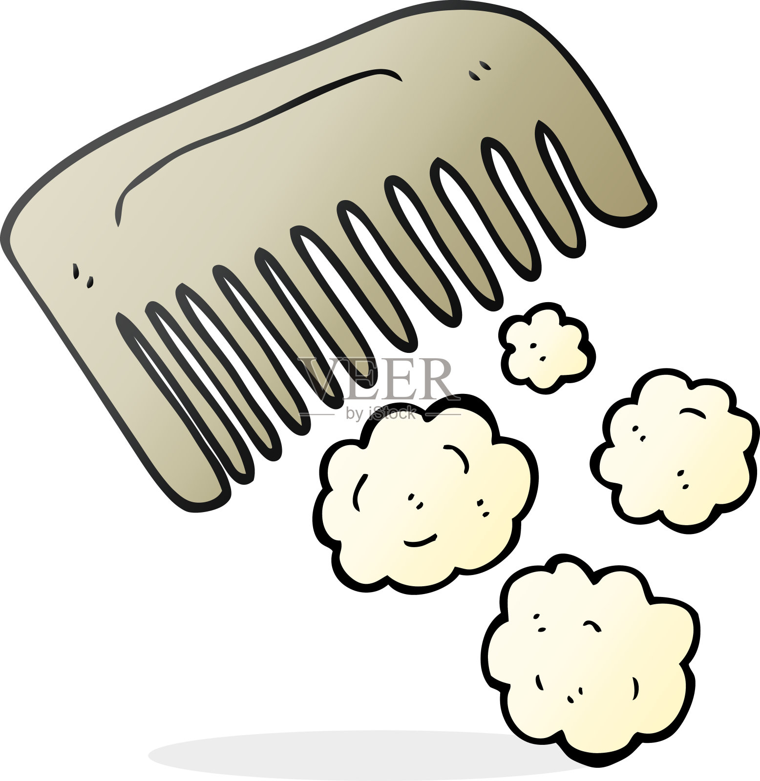 手绘卡通梳子插画图片素材