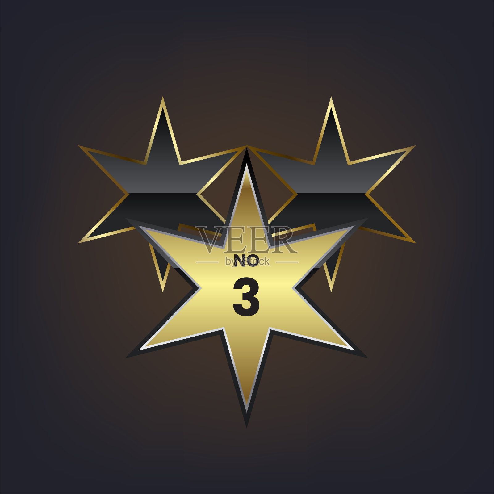 一个赢家3金星标签设计，冠军矢量插图溢价星插画图片素材
