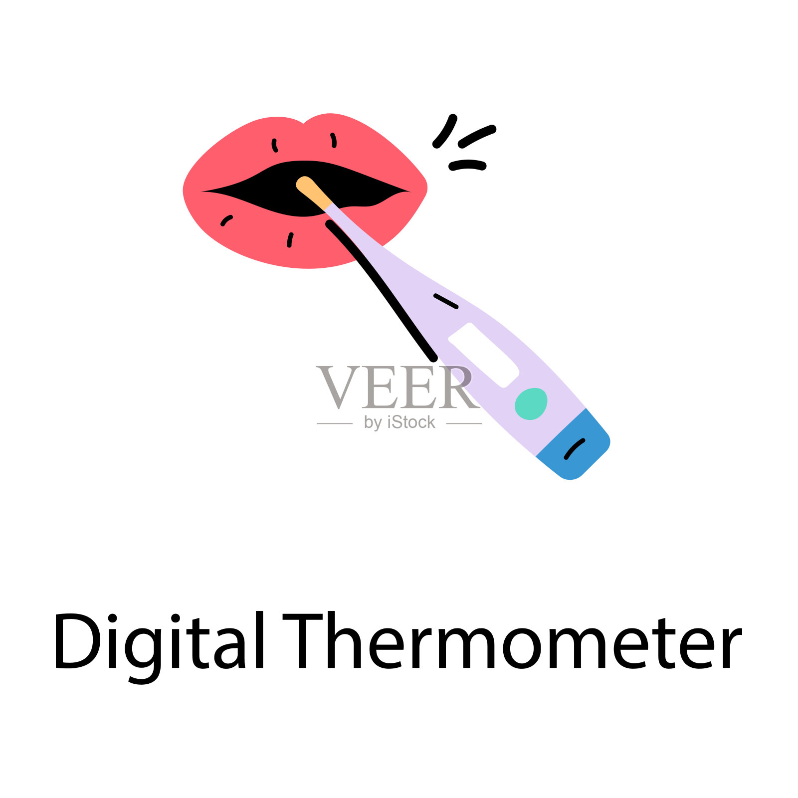 数字温度计插画图片素材