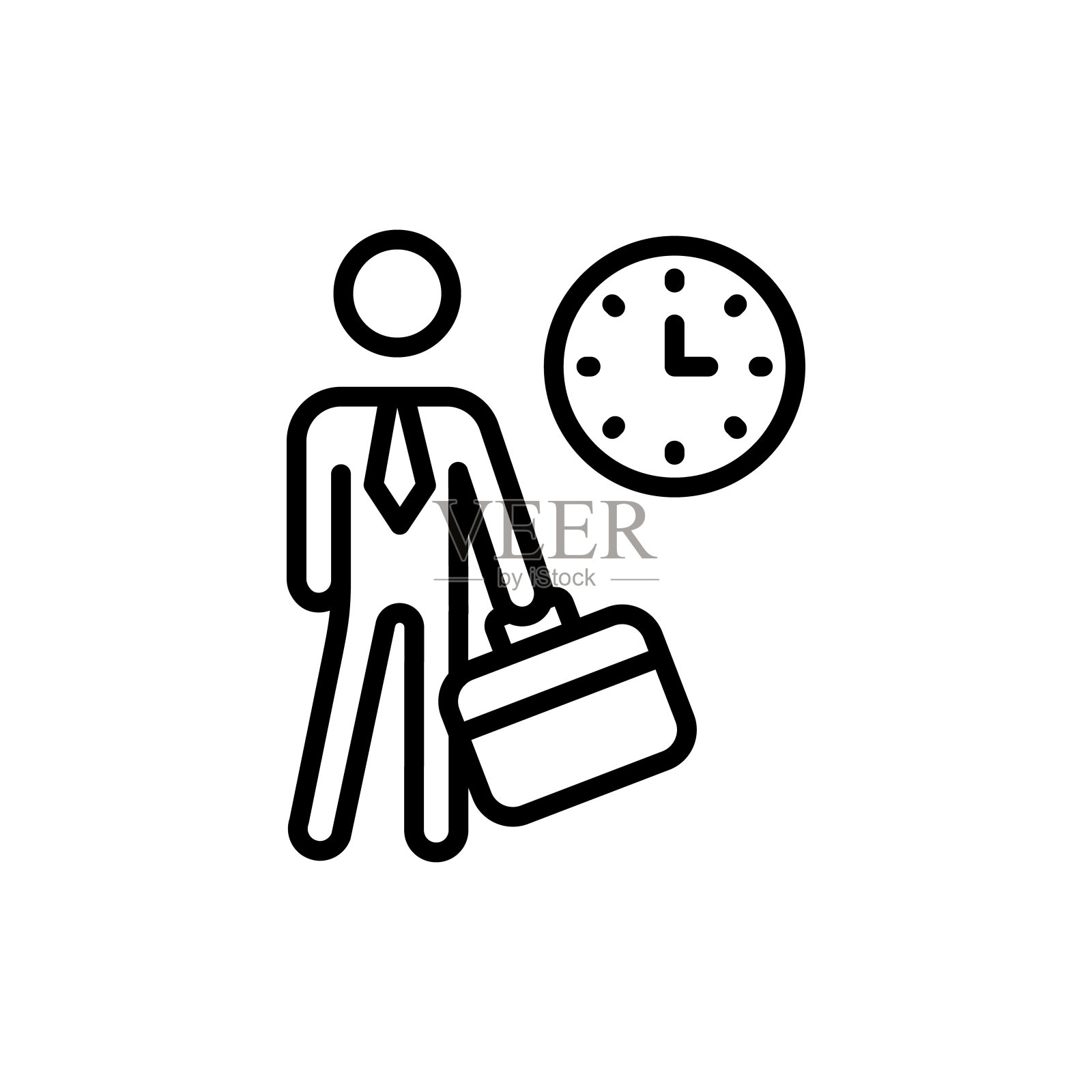 人小时矢量图标。标识图标素材