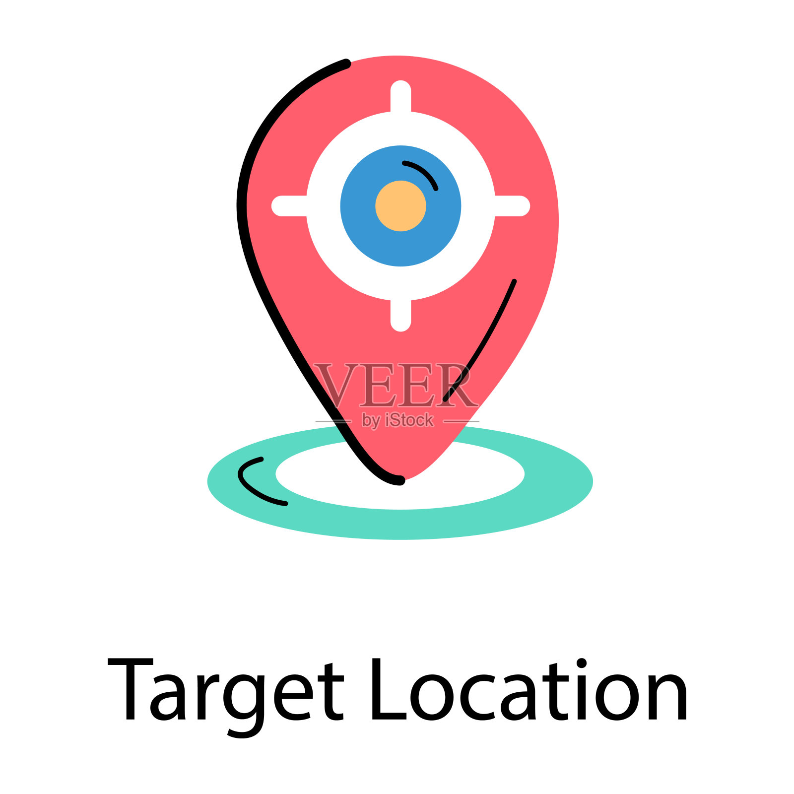 目标位置插画图片素材