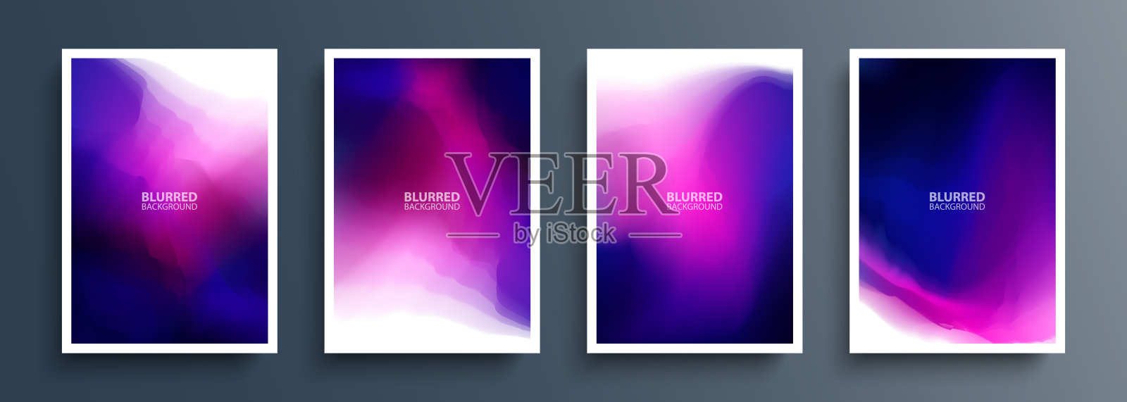 一组多色背景，带有抽象的深色渐变。生动的色彩图形模板收集小册子，海报，传单和封面。设计模板素材