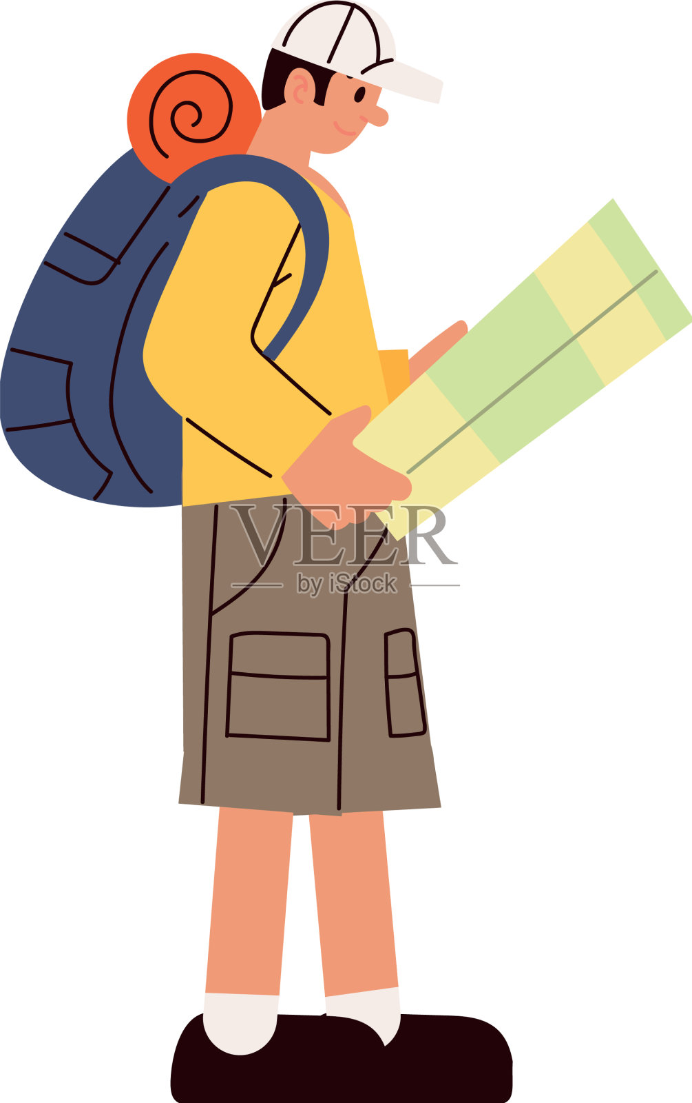 带地图的旅行者设计元素图片