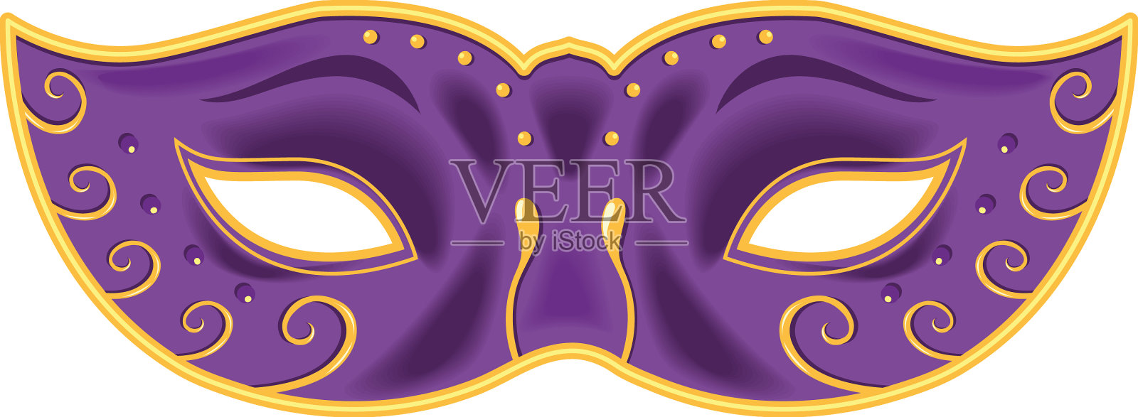 紫色面具狂欢节设计元素图片