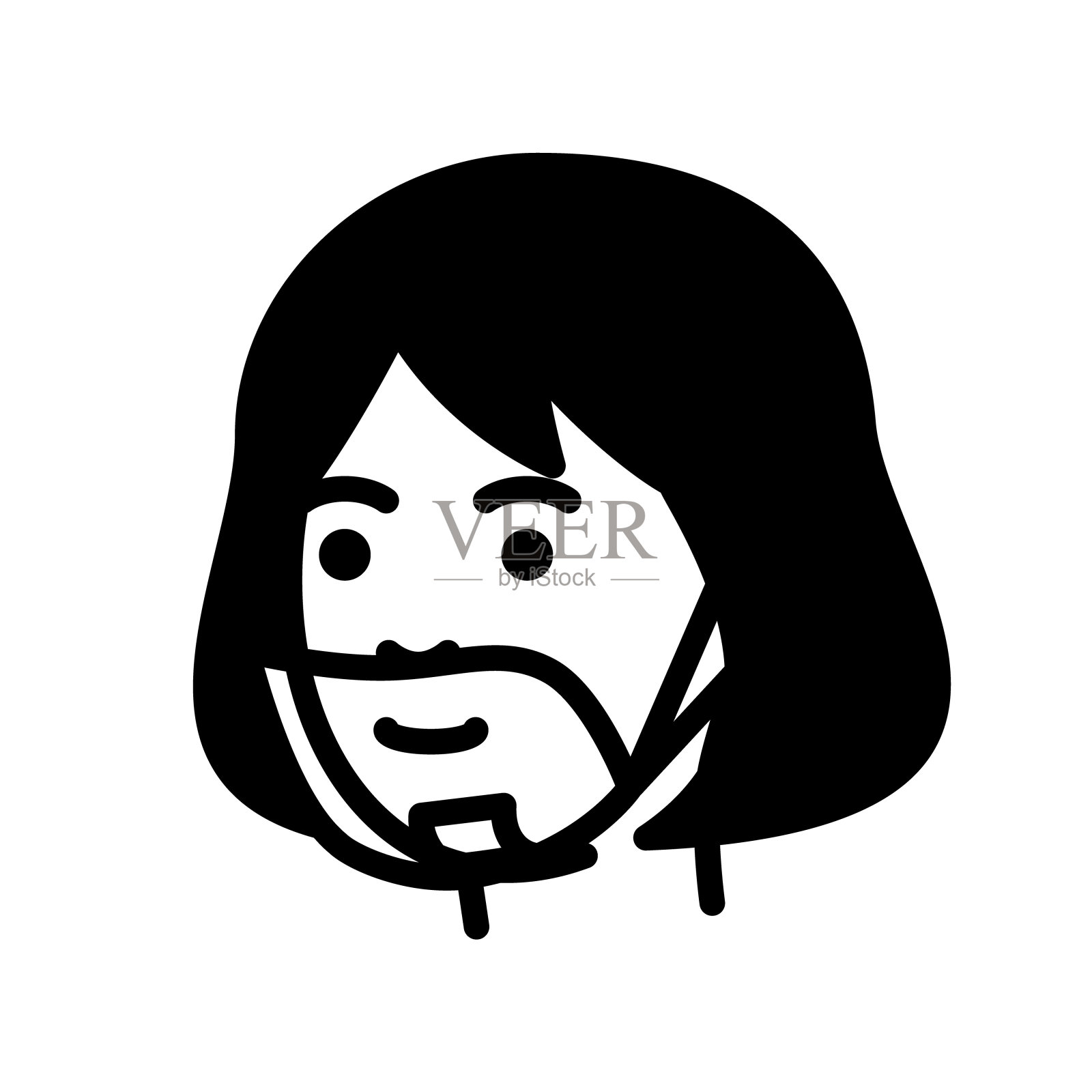 戴着嘴盾的女人。矢量插图。插画图片素材