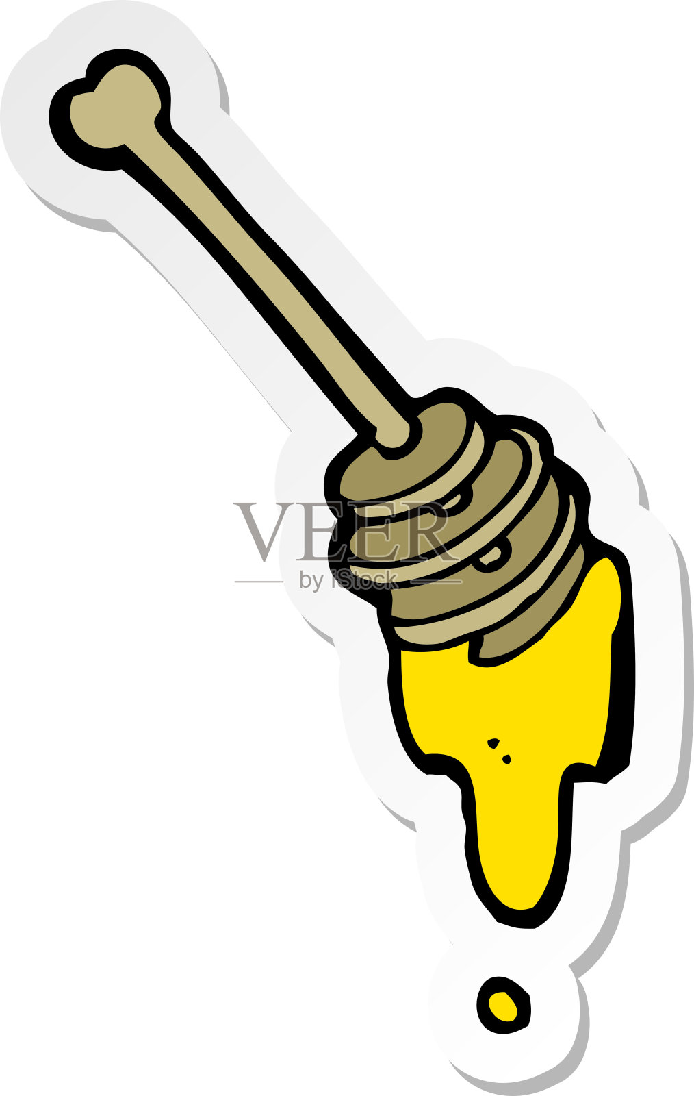 卡通蜂蜜贴纸插画图片素材