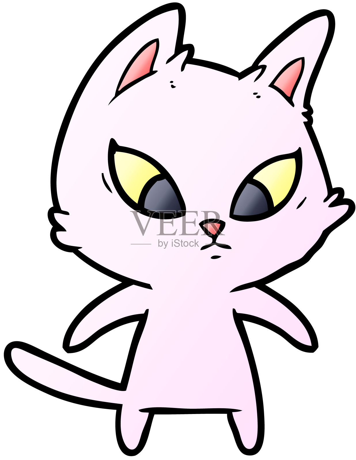 困惑的卡通猫插画图片素材