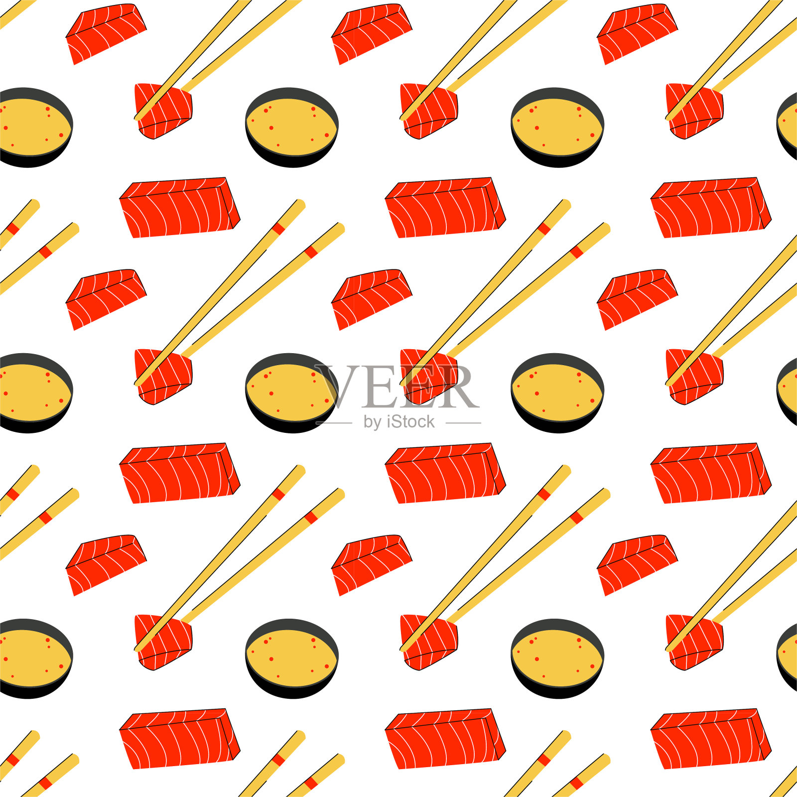 明亮的亚洲食物矢量插图。插画图片素材