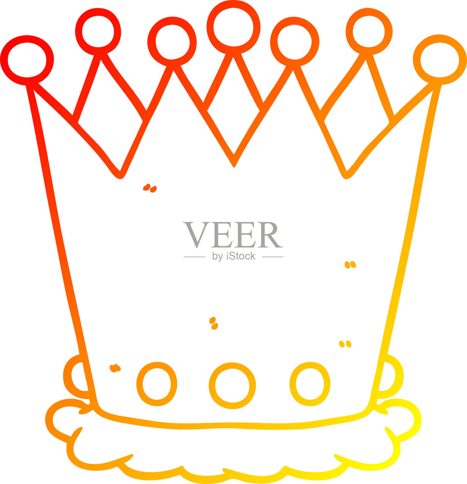 温暖的梯度线绘制卡通皇冠插画图片素材