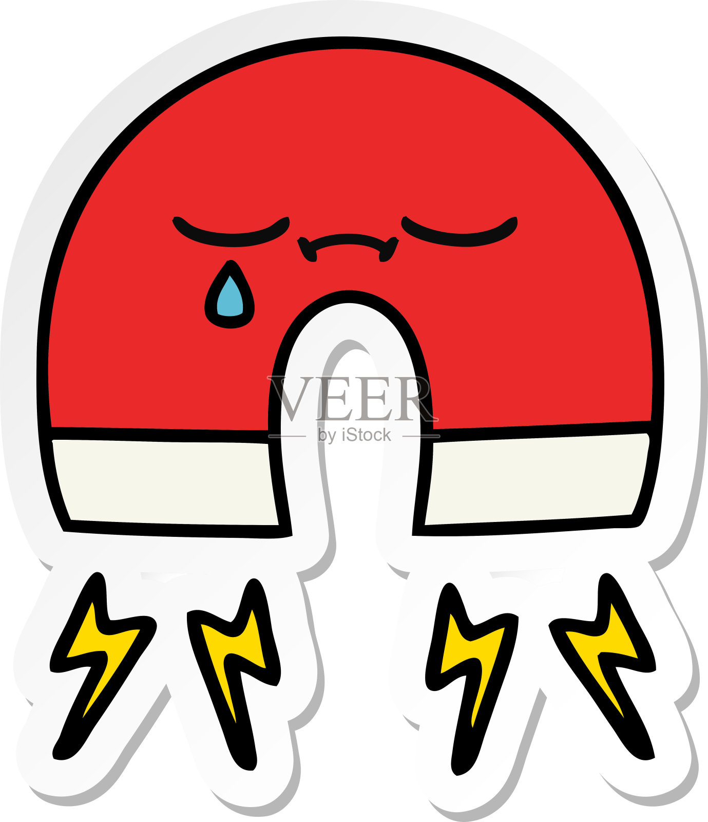 一个可爱的卡通磁铁贴纸插画图片素材