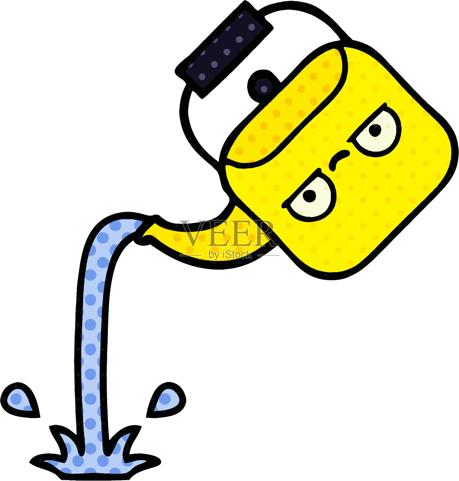 漫画书风格的倒水壶漫画插画图片素材