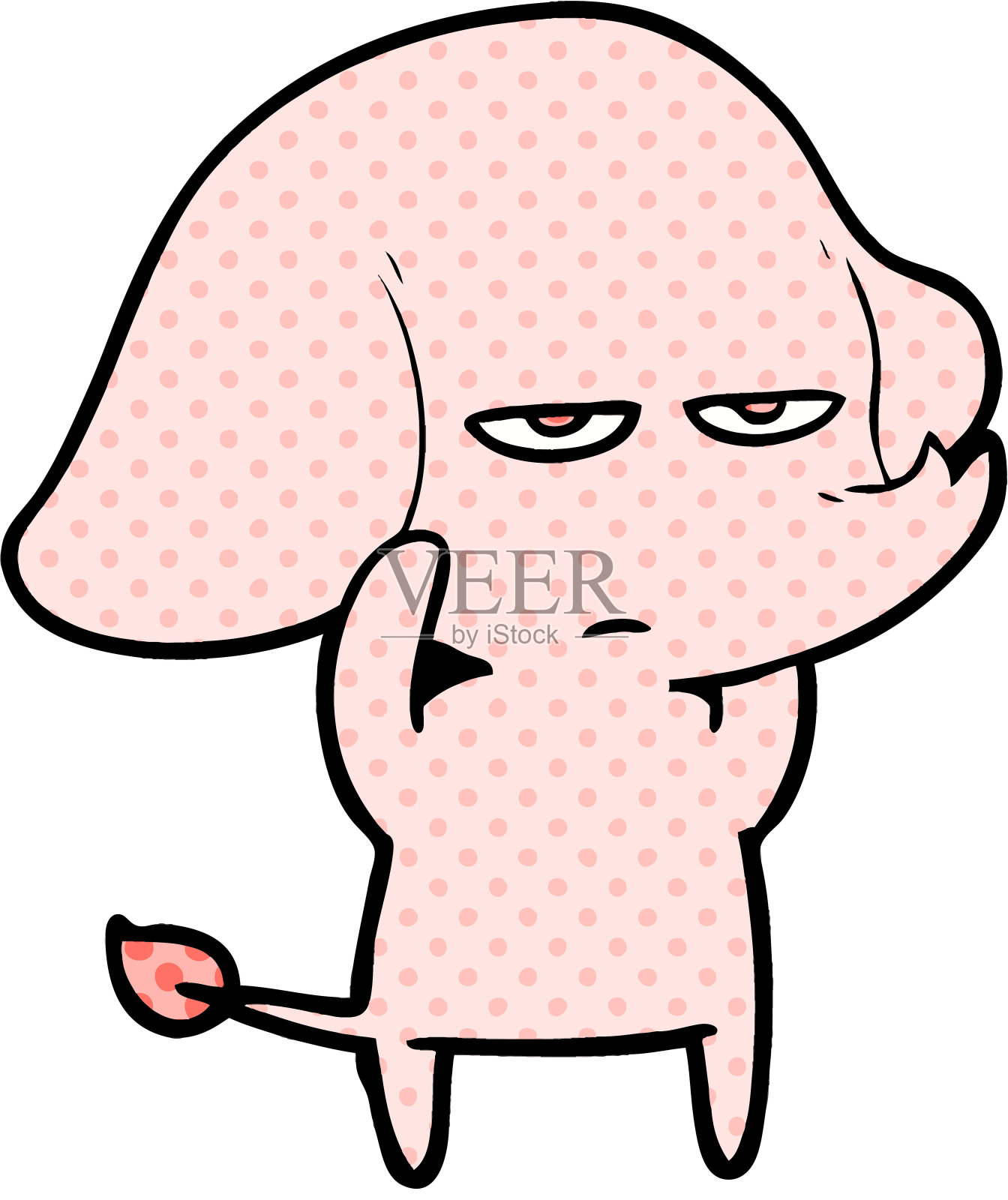 恼怒的卡通大象插画图片素材