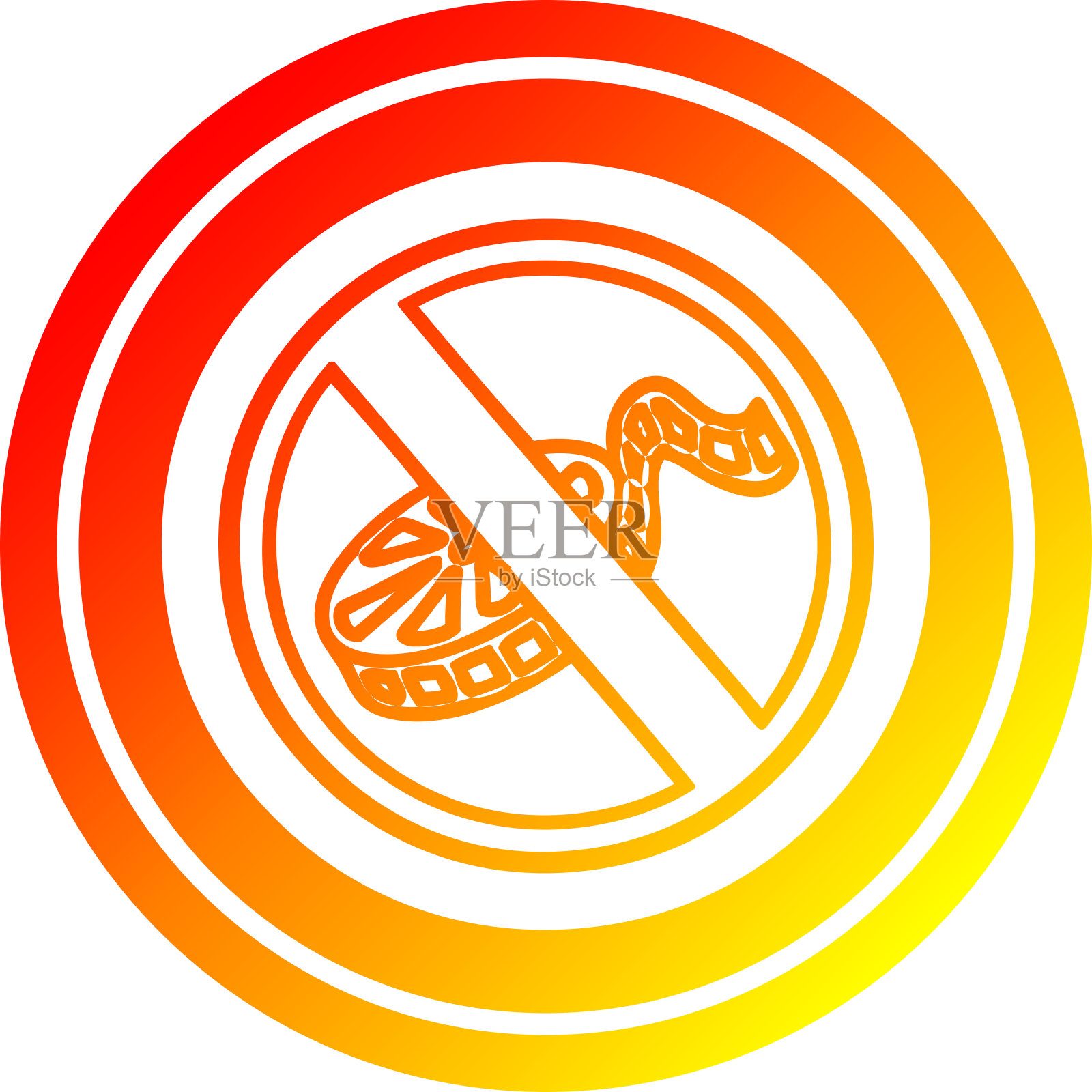 没有拍摄圆形图标与温暖的渐变完成插画图片素材