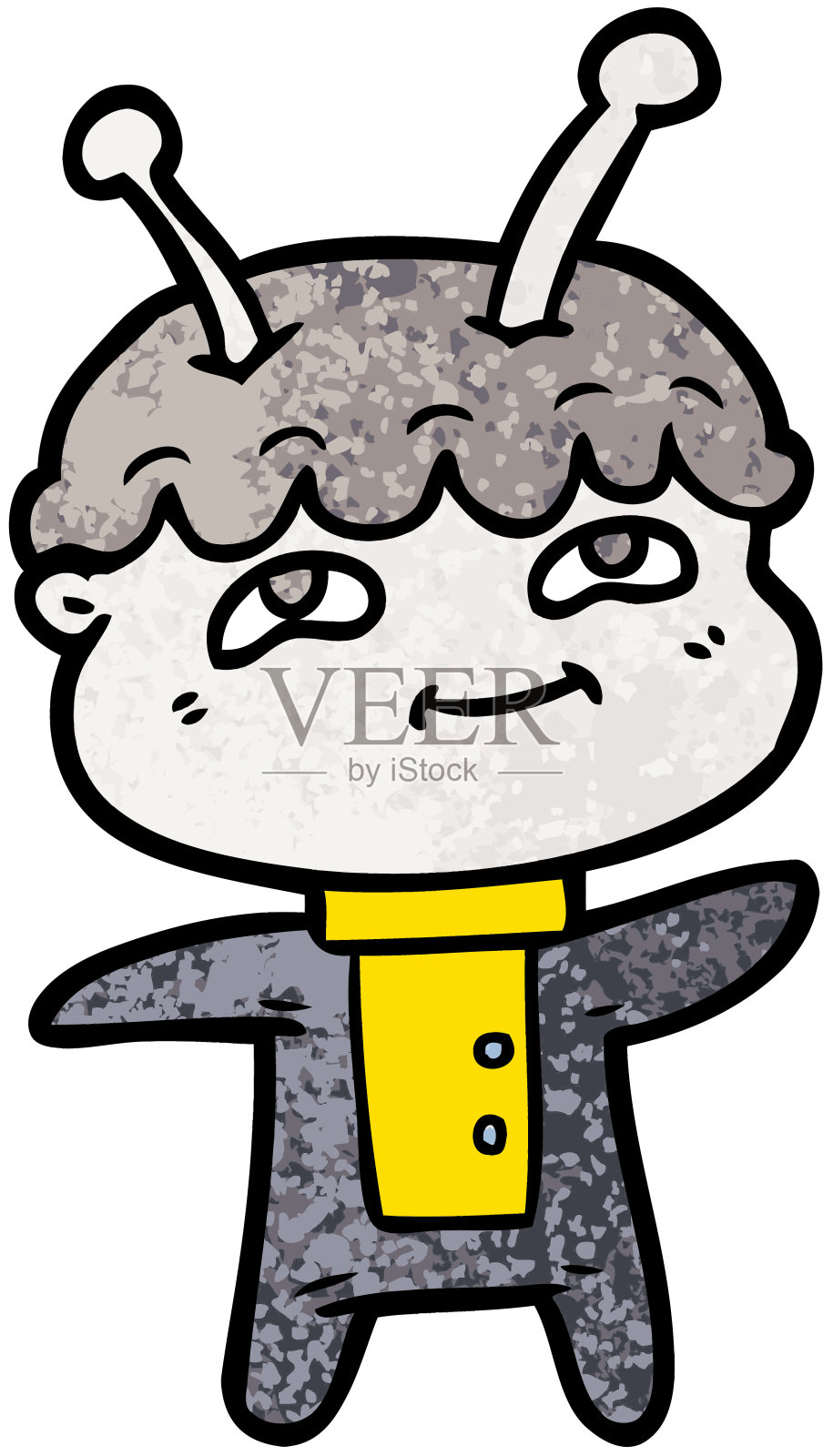 友好的卡通宇航员插画图片素材