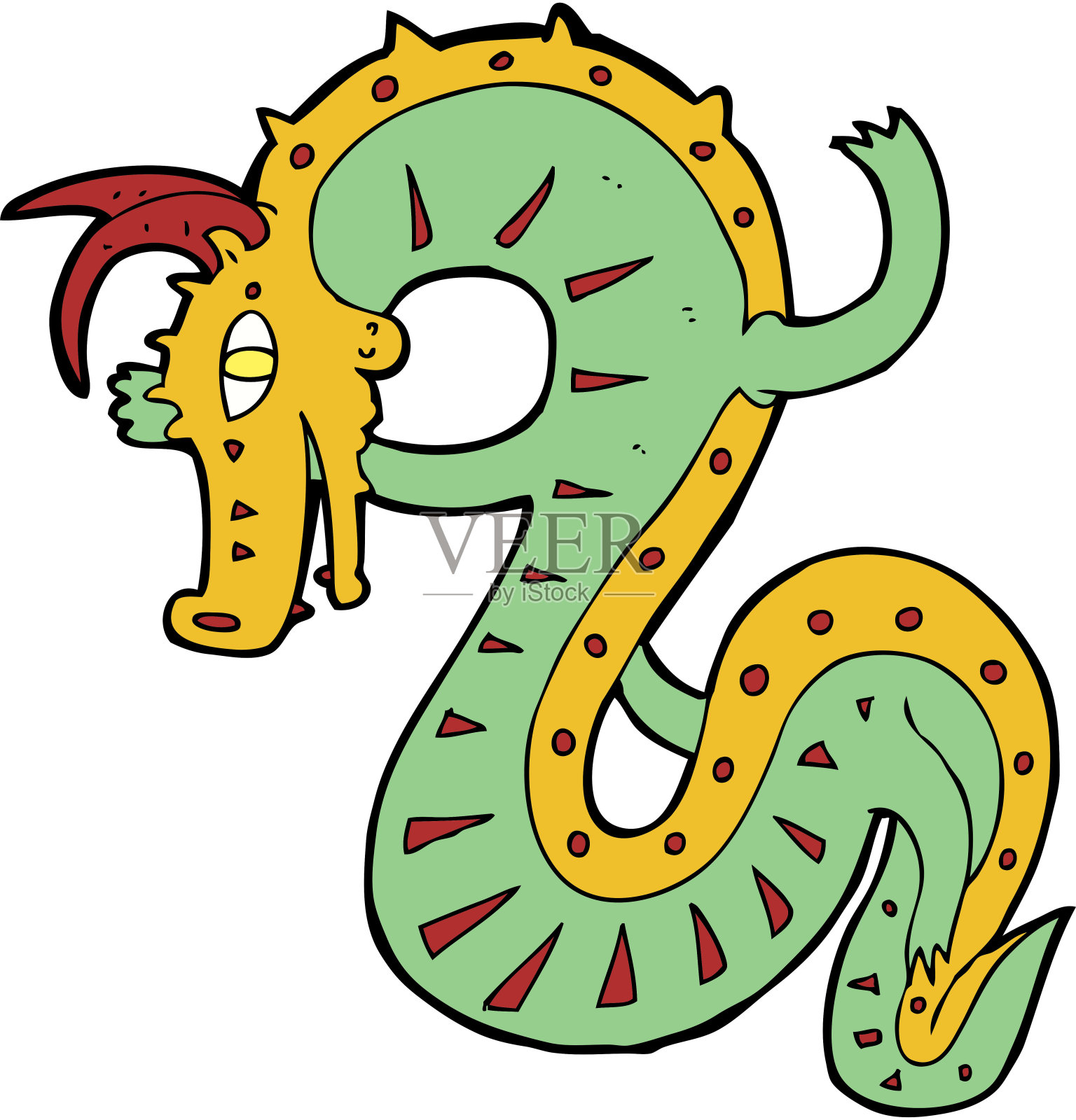 撒克逊龙漫画插画图片素材