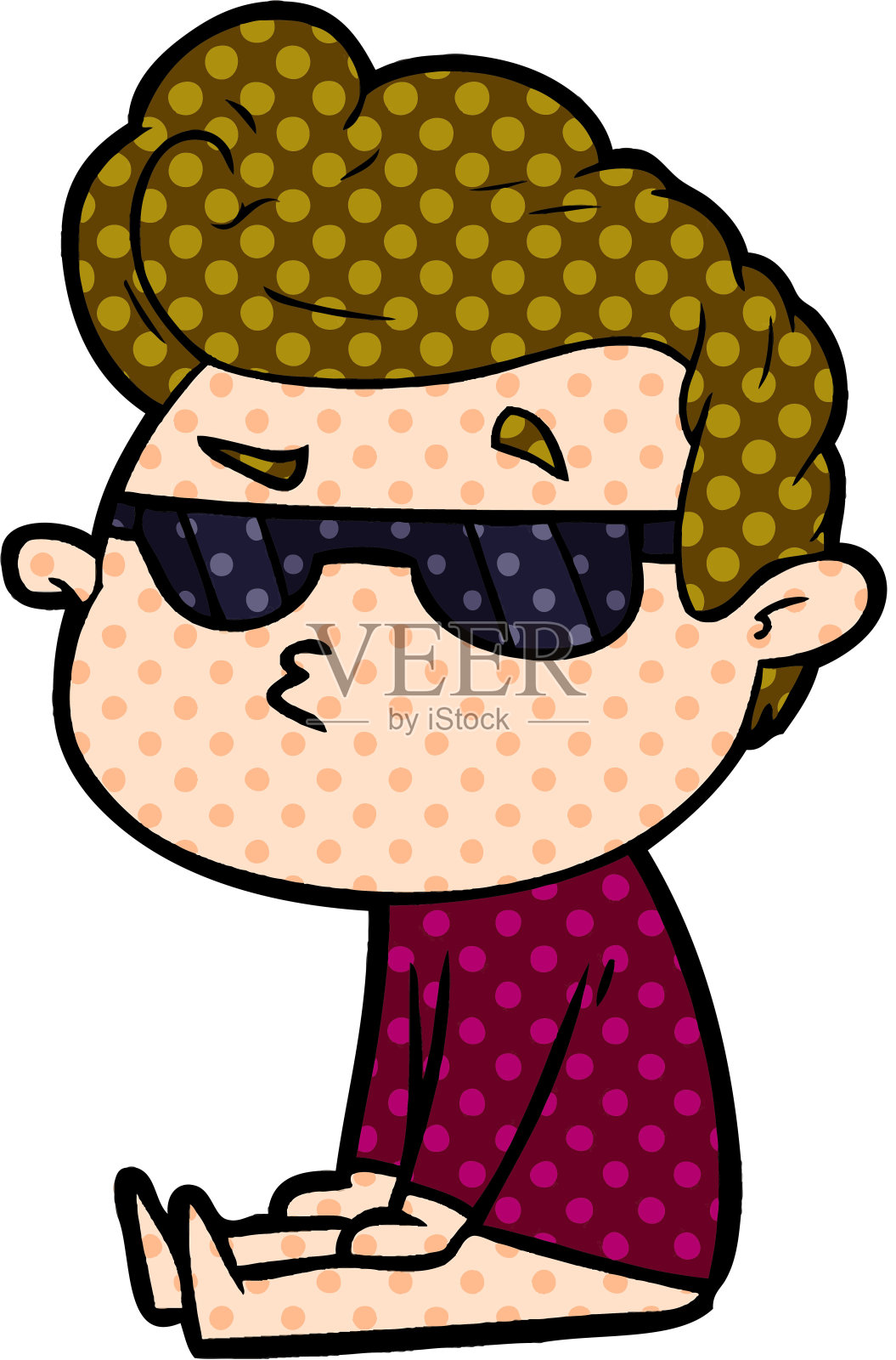 卡通酷哥插画图片素材