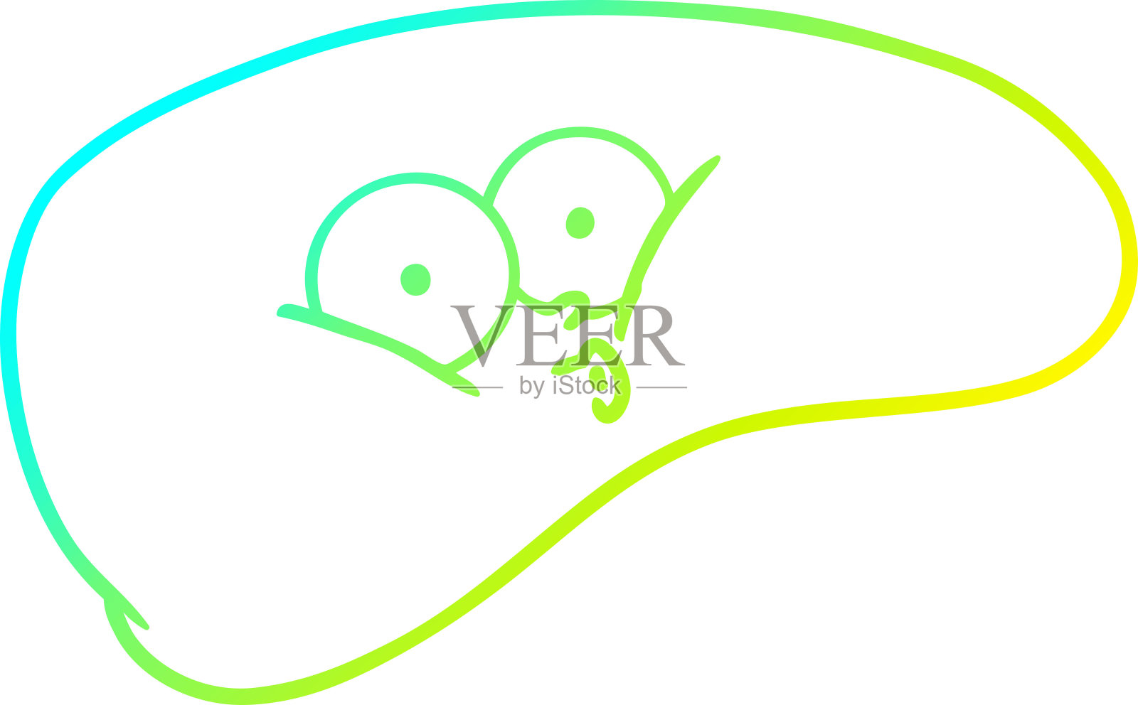 冷梯度线绘制卡通肝脏插画图片素材