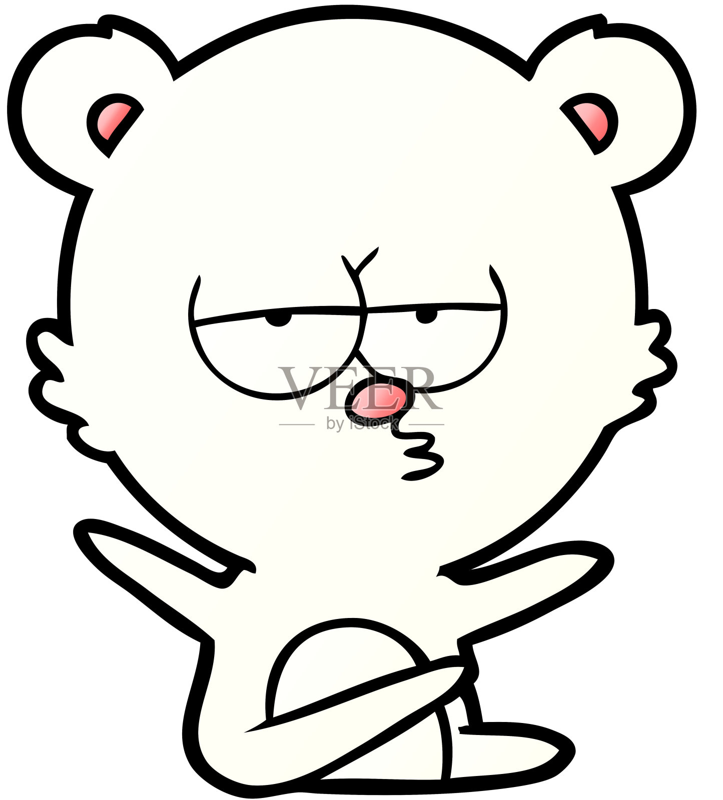 北极熊漫画插画图片素材