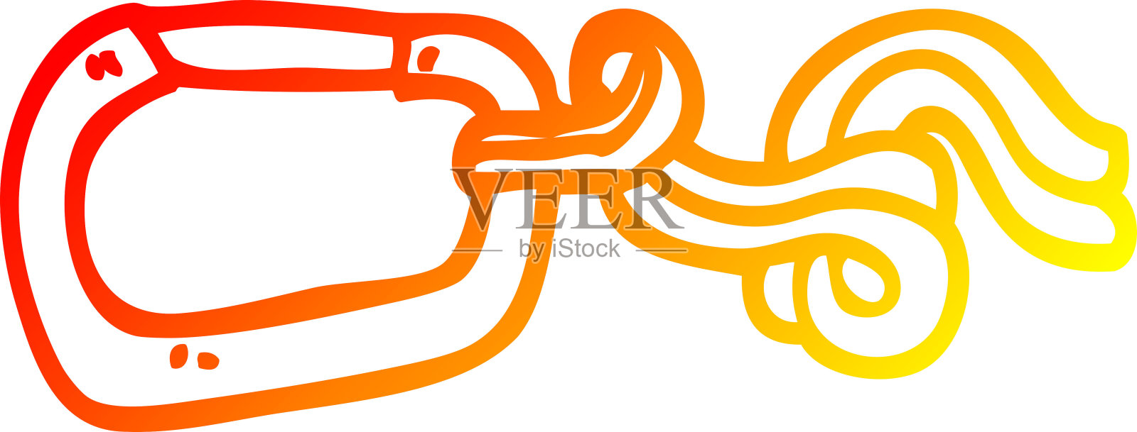 温暖梯度线绘制的卡通剪辑和绳索插画图片素材