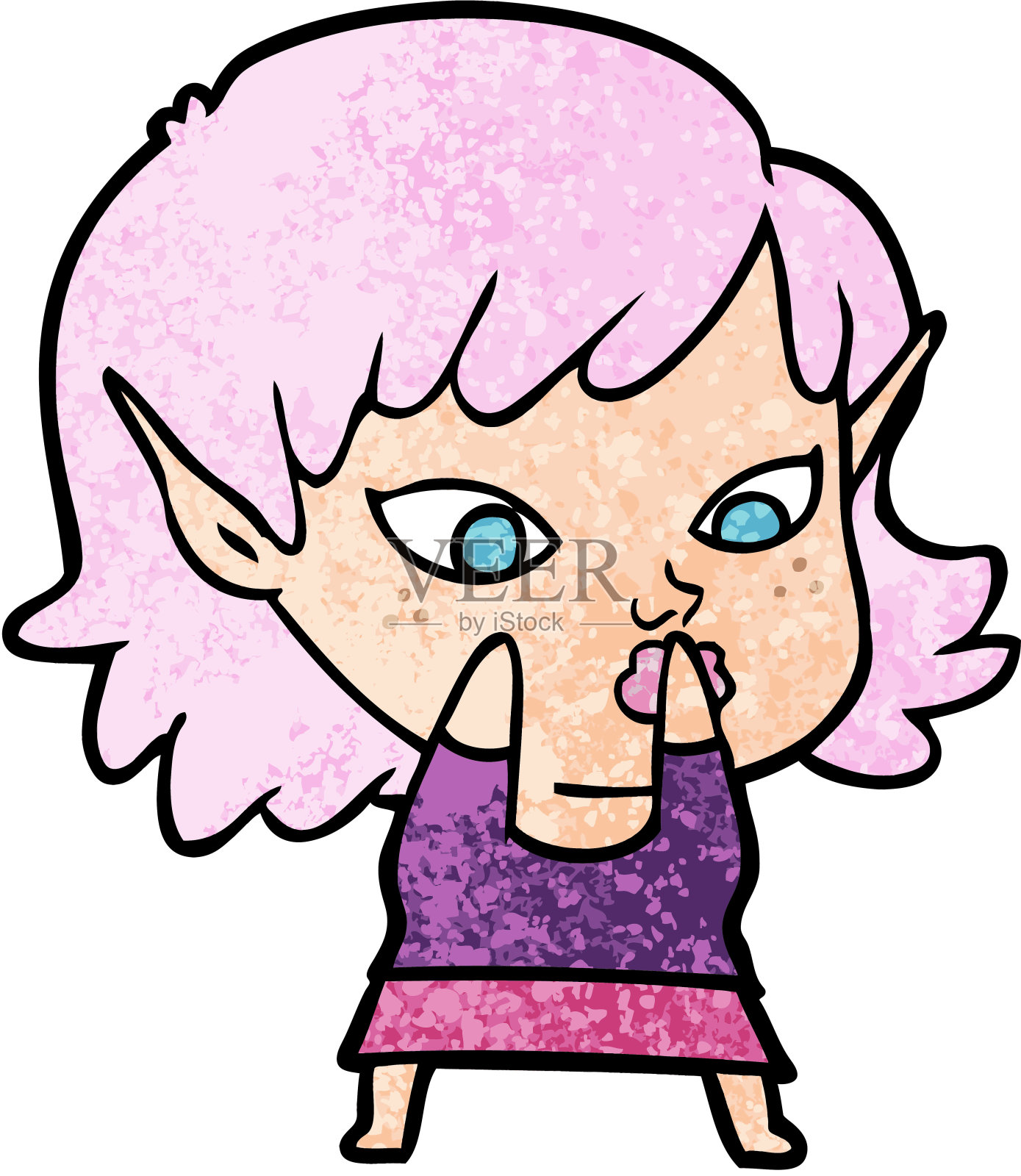 漂亮的卡通精灵女孩插画图片素材