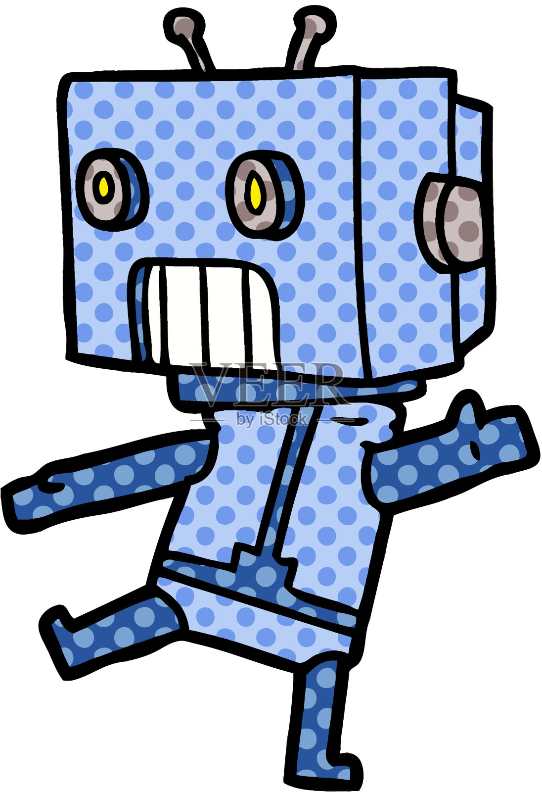 卡通机器人插画图片素材