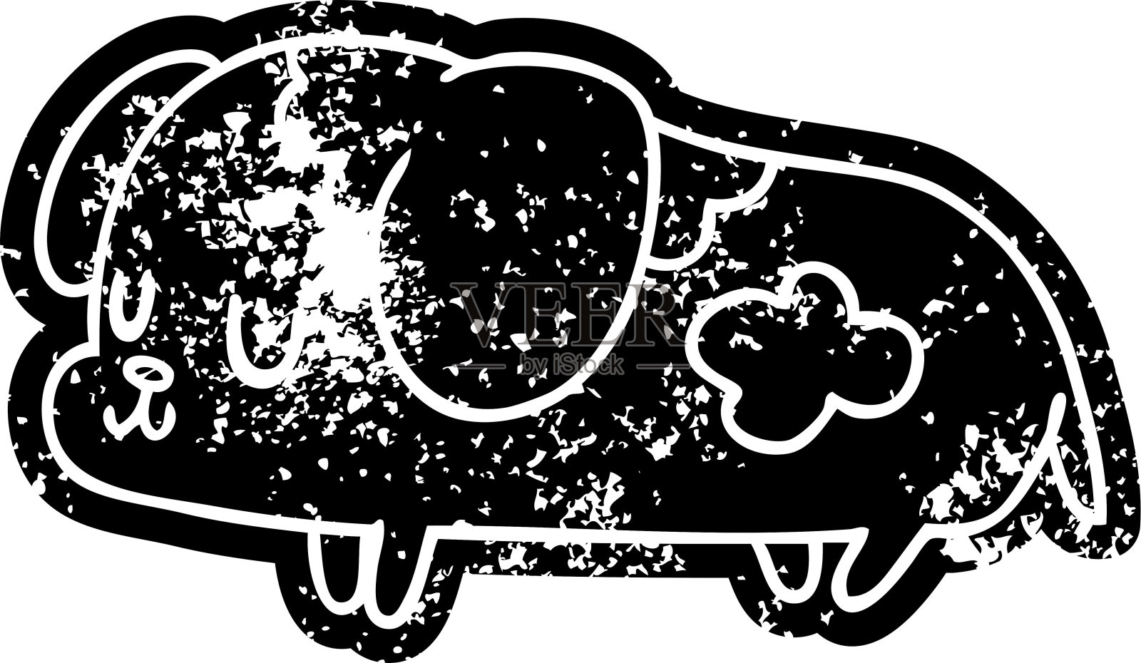 垃圾摇滚心疼图标卡哇伊的一只可爱的狗插画图片素材