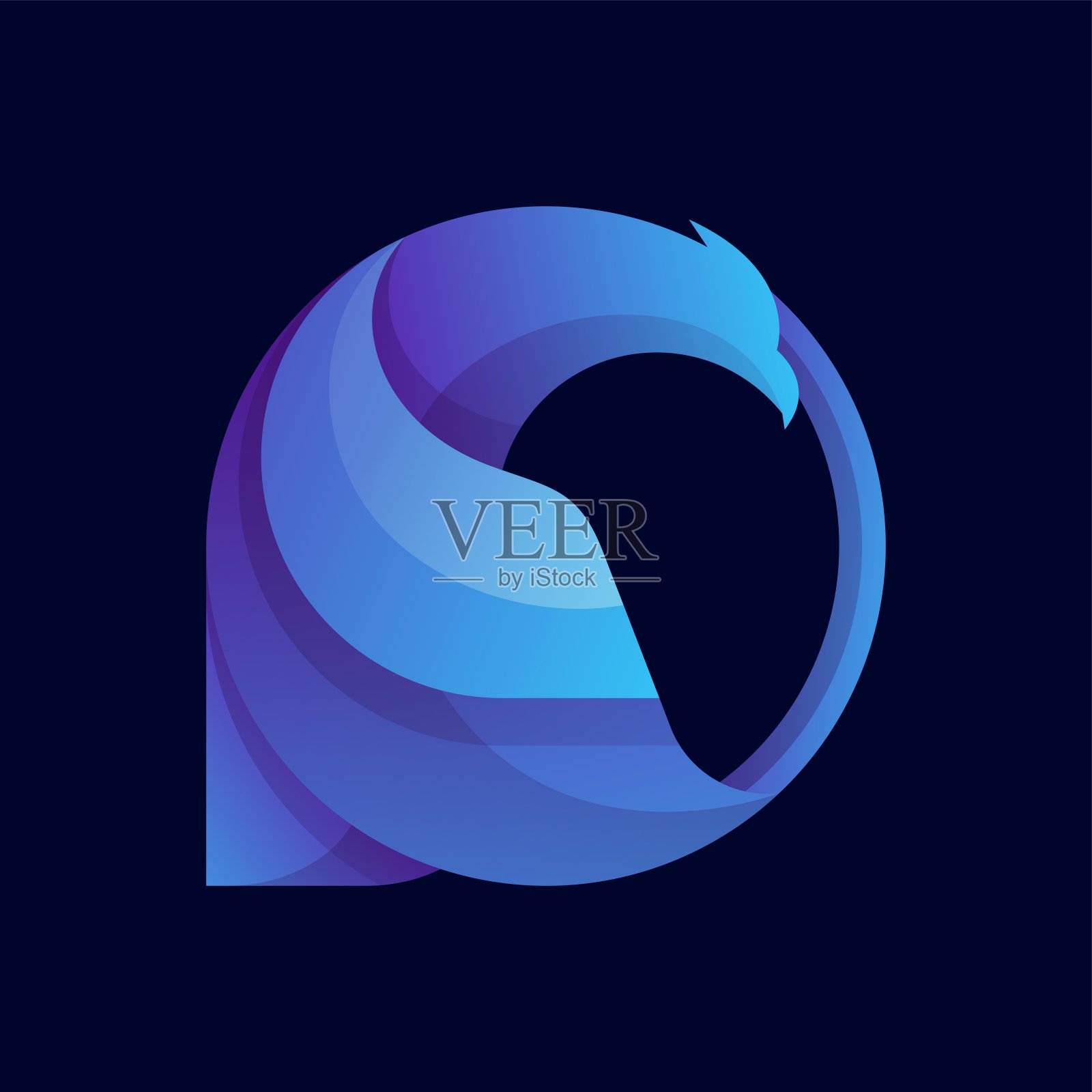 矢量插图鹰渐变彩色风格插画图片素材