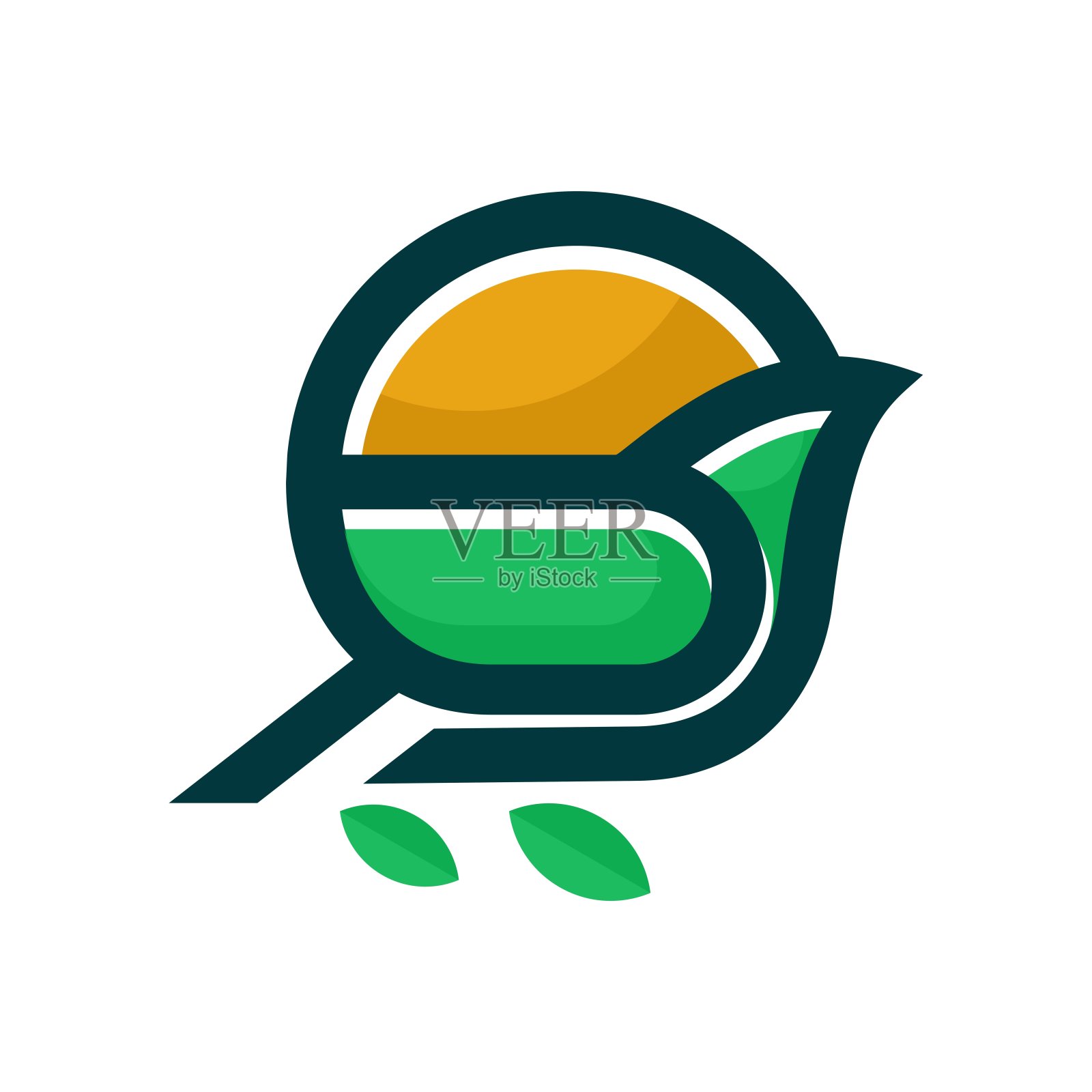 矢量插图鸟简单的吉祥物风格。插画图片素材