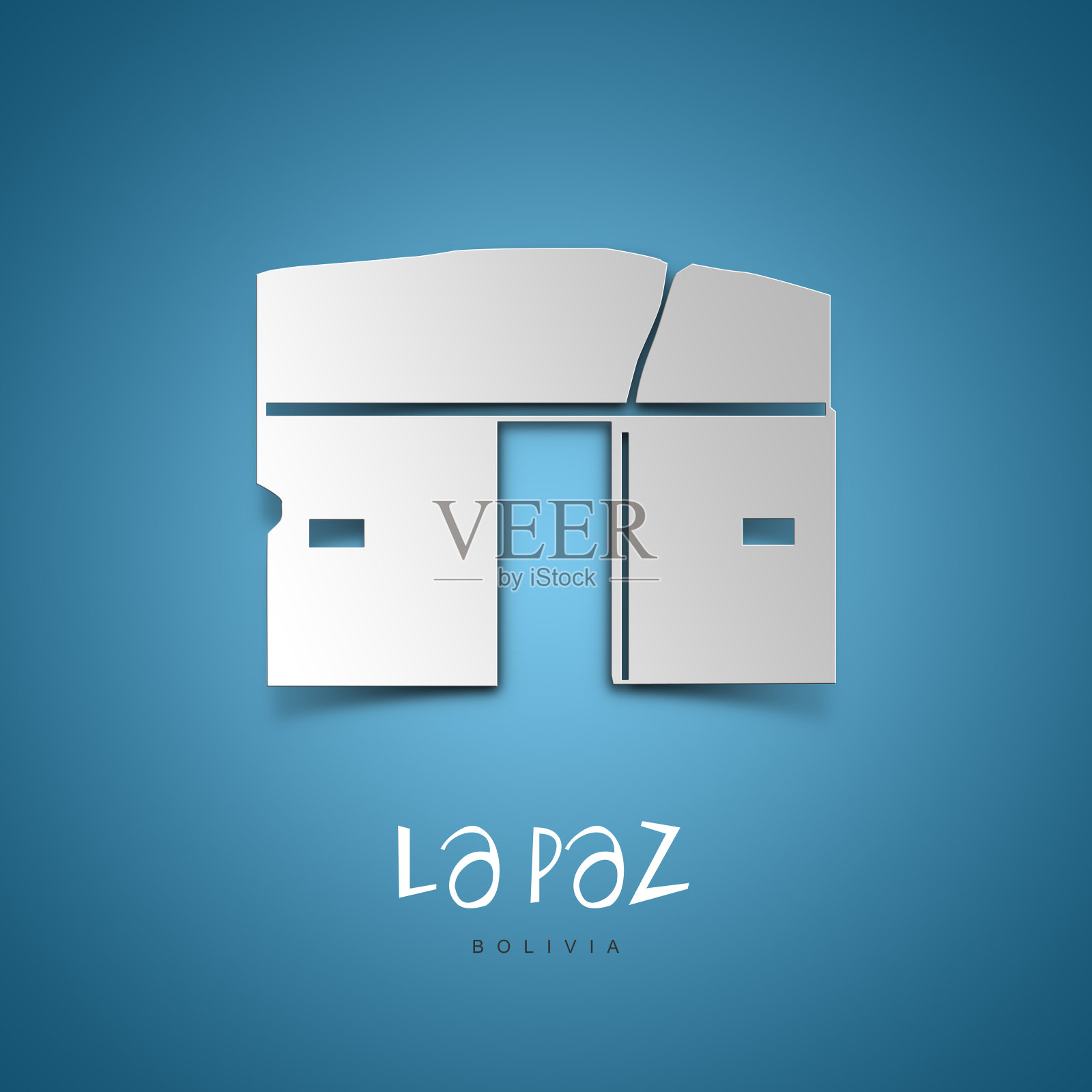 玻利维亚拉巴斯。蓝色贺卡。照片摄影图片