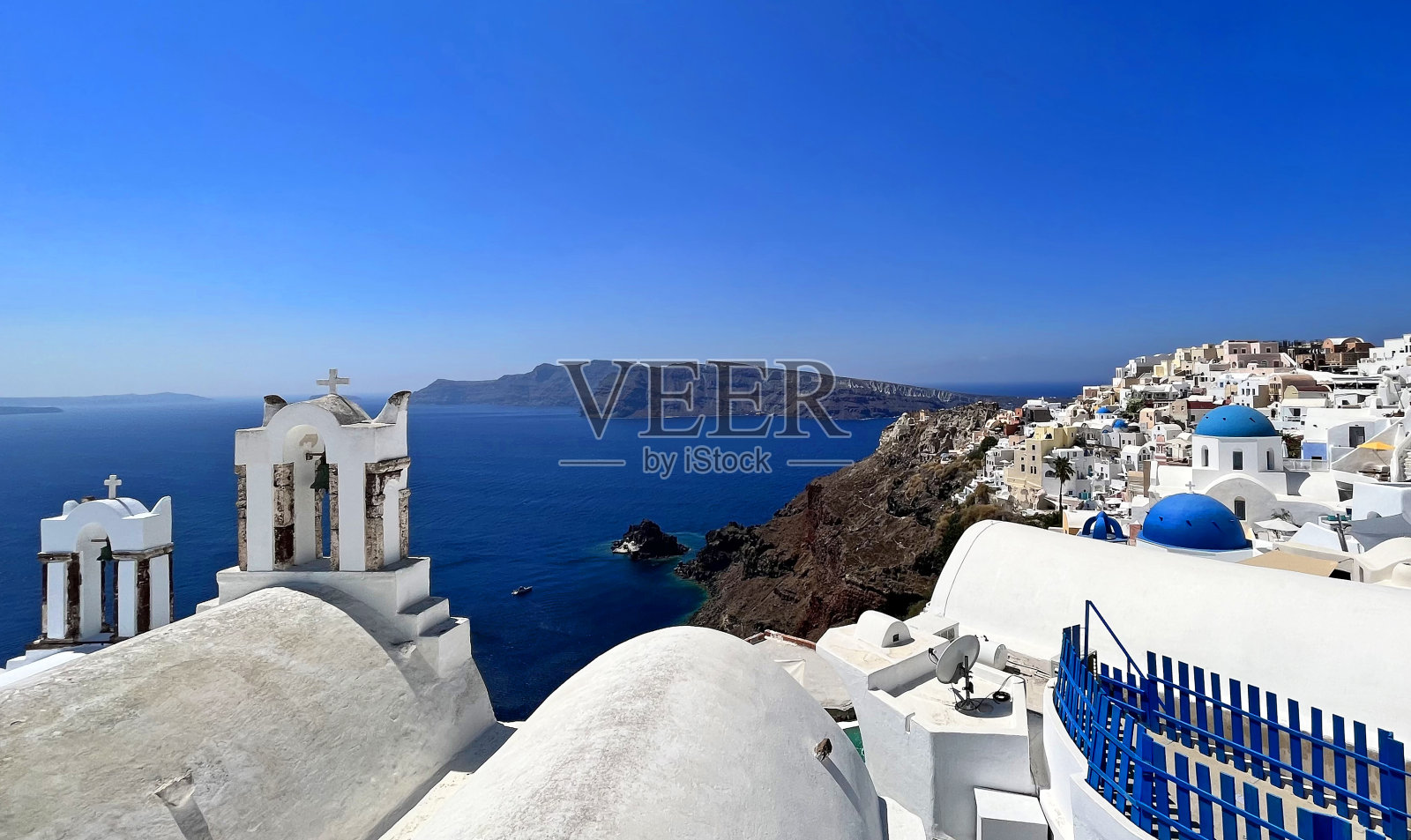 伊亚的钟楼照片摄影图片