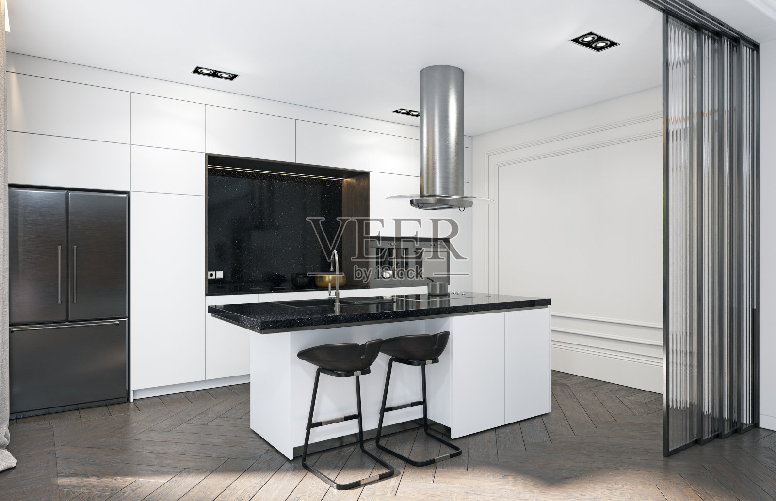 现代厨房内饰照片摄影图片